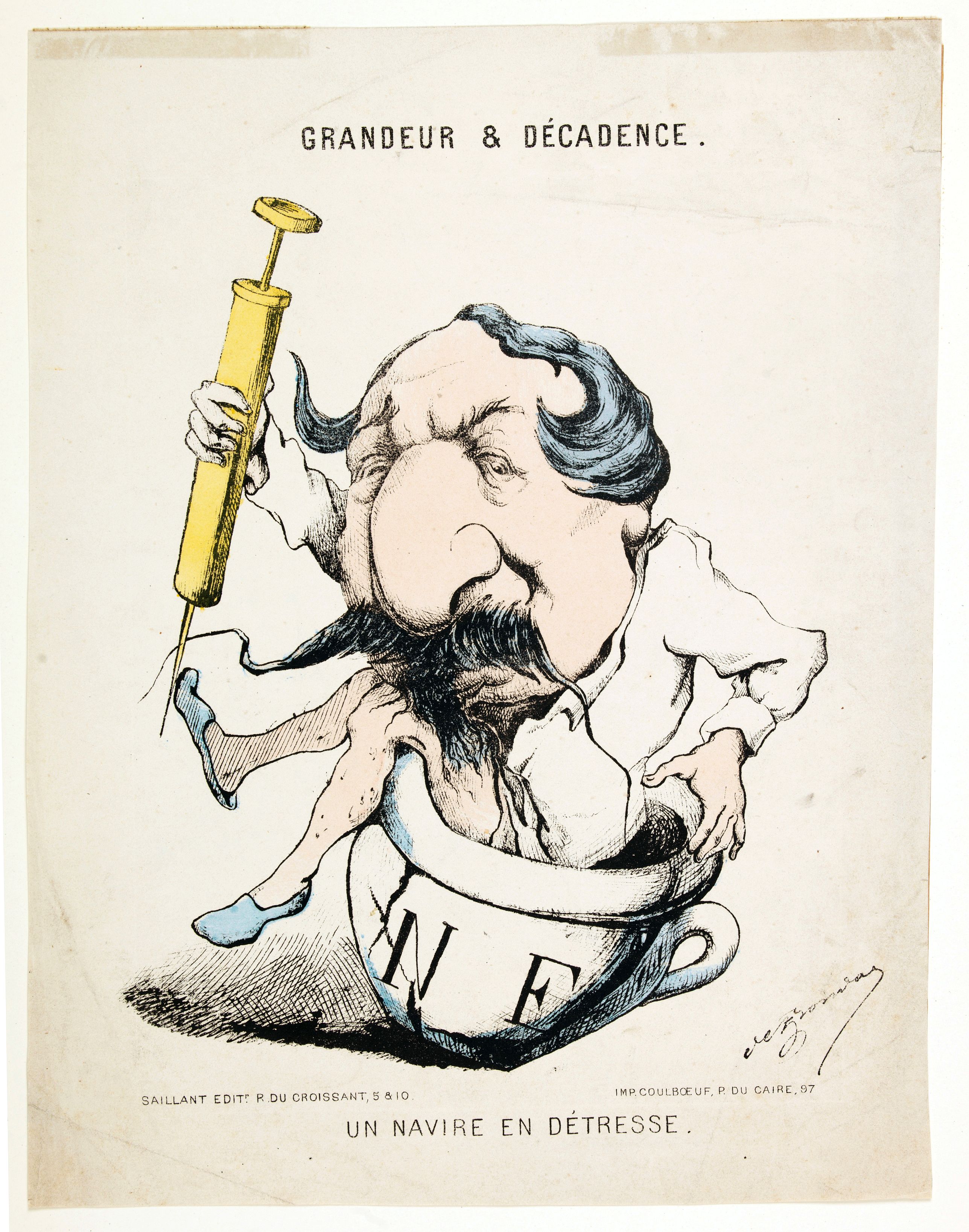 FRONDAT, Charles de., Grandeur et Decadence. Un Navire en Detresse., antique map, old maps