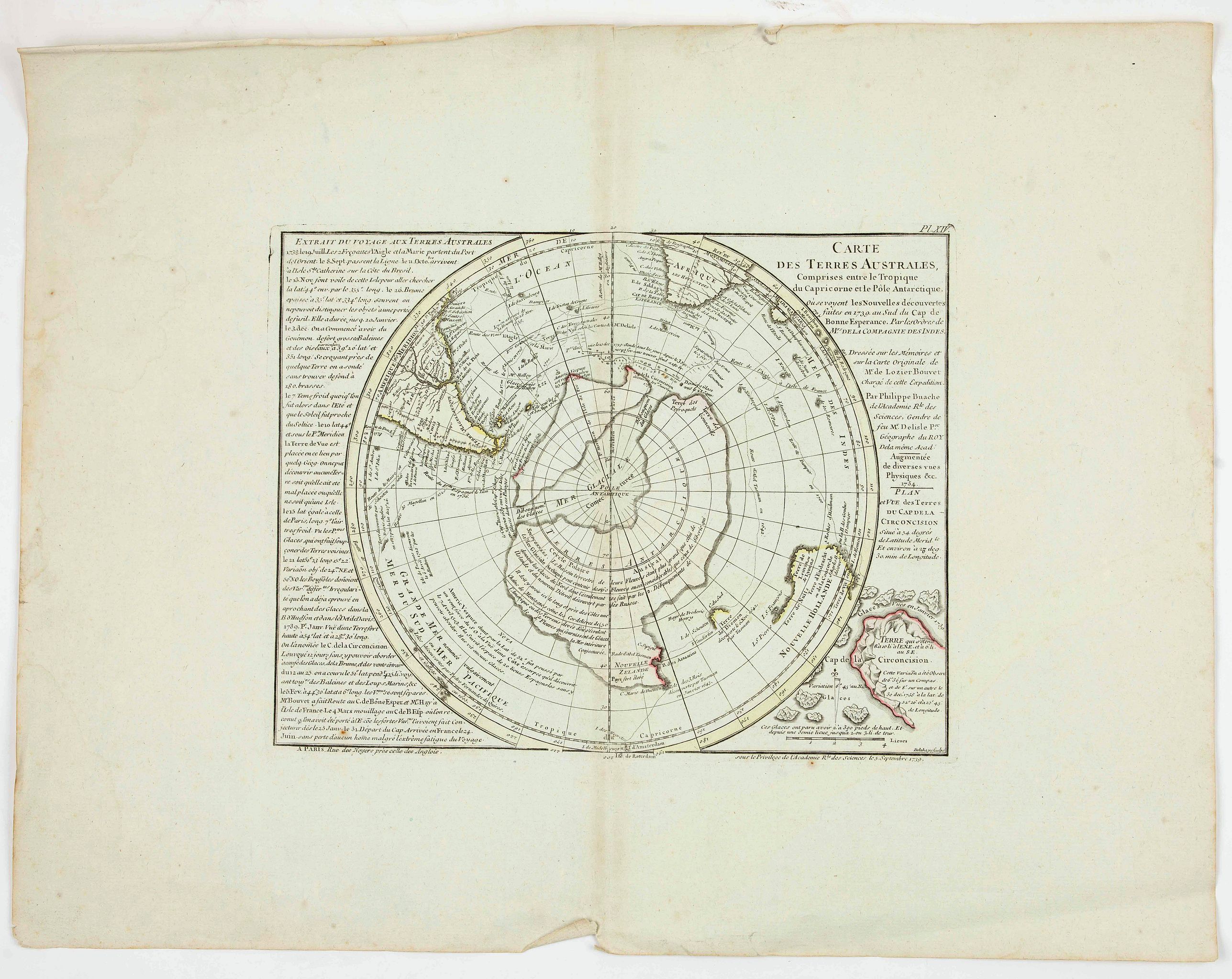 BUACHE, Ph., Carte des Terres Australes., antique map, old maps