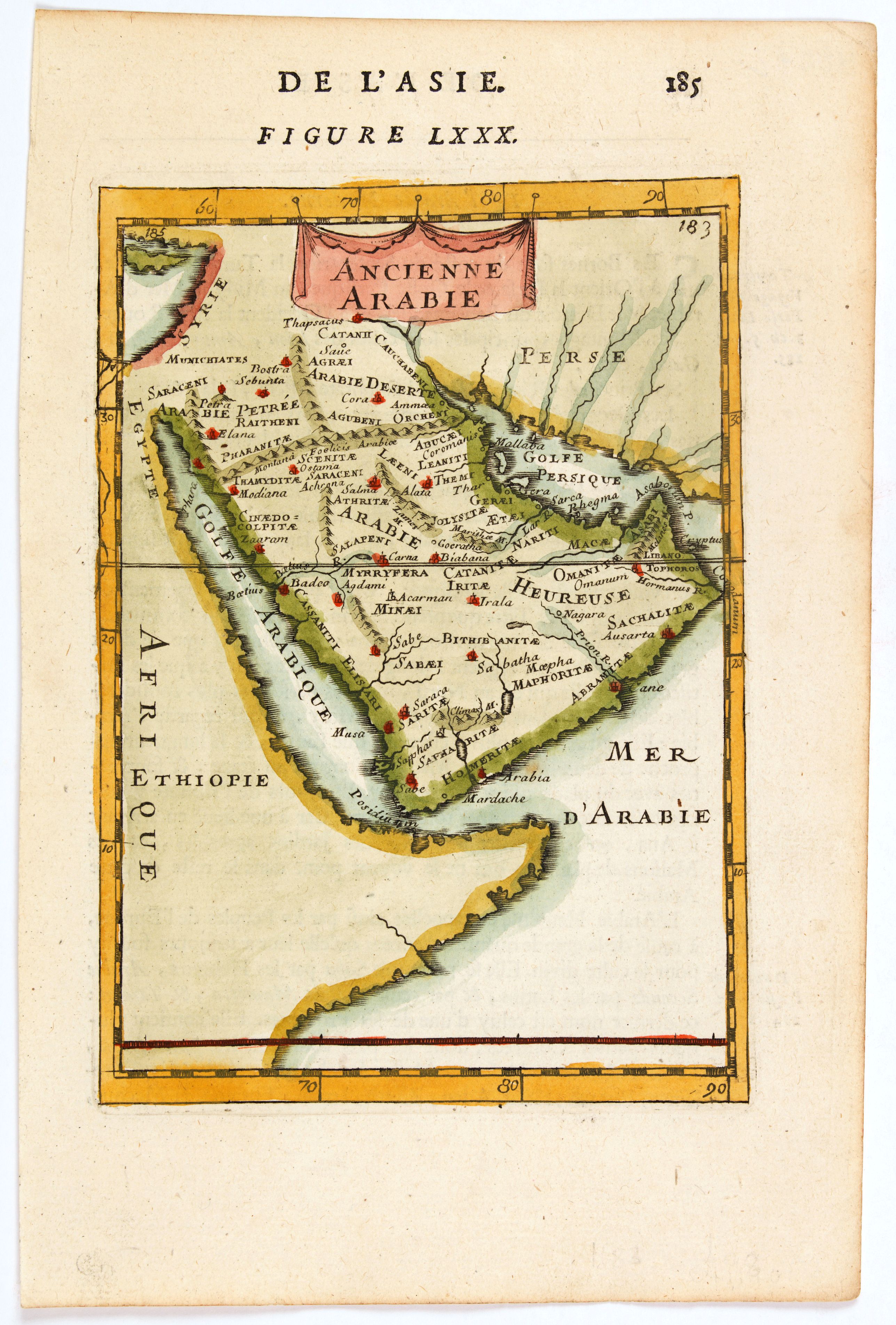 MALLET, A.M., Ancienne Arabie., antique map, old maps