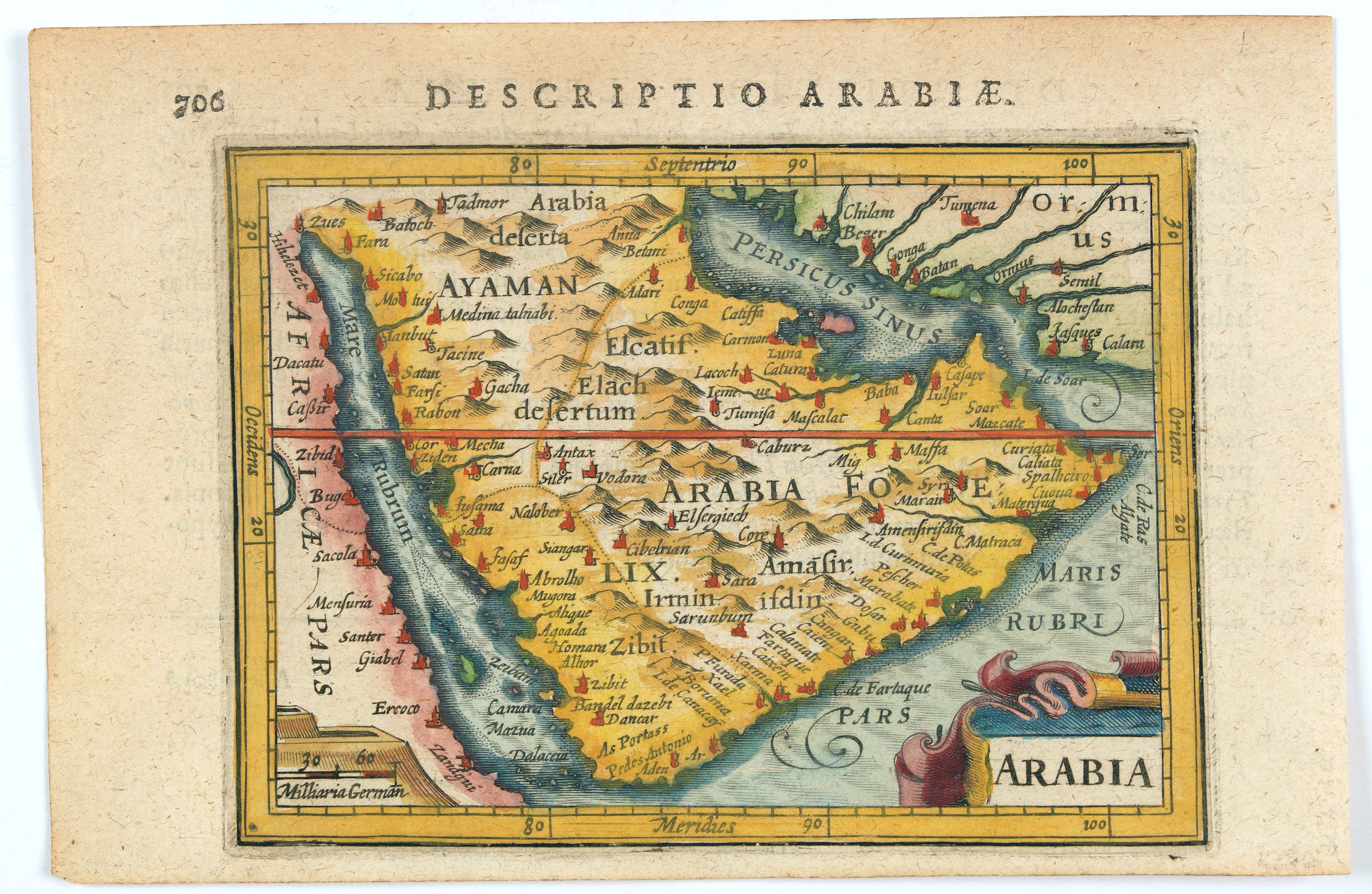 LANGENES, B. / BERTIUS, P., Descriptio Arabie / Arabia., antique map, old maps