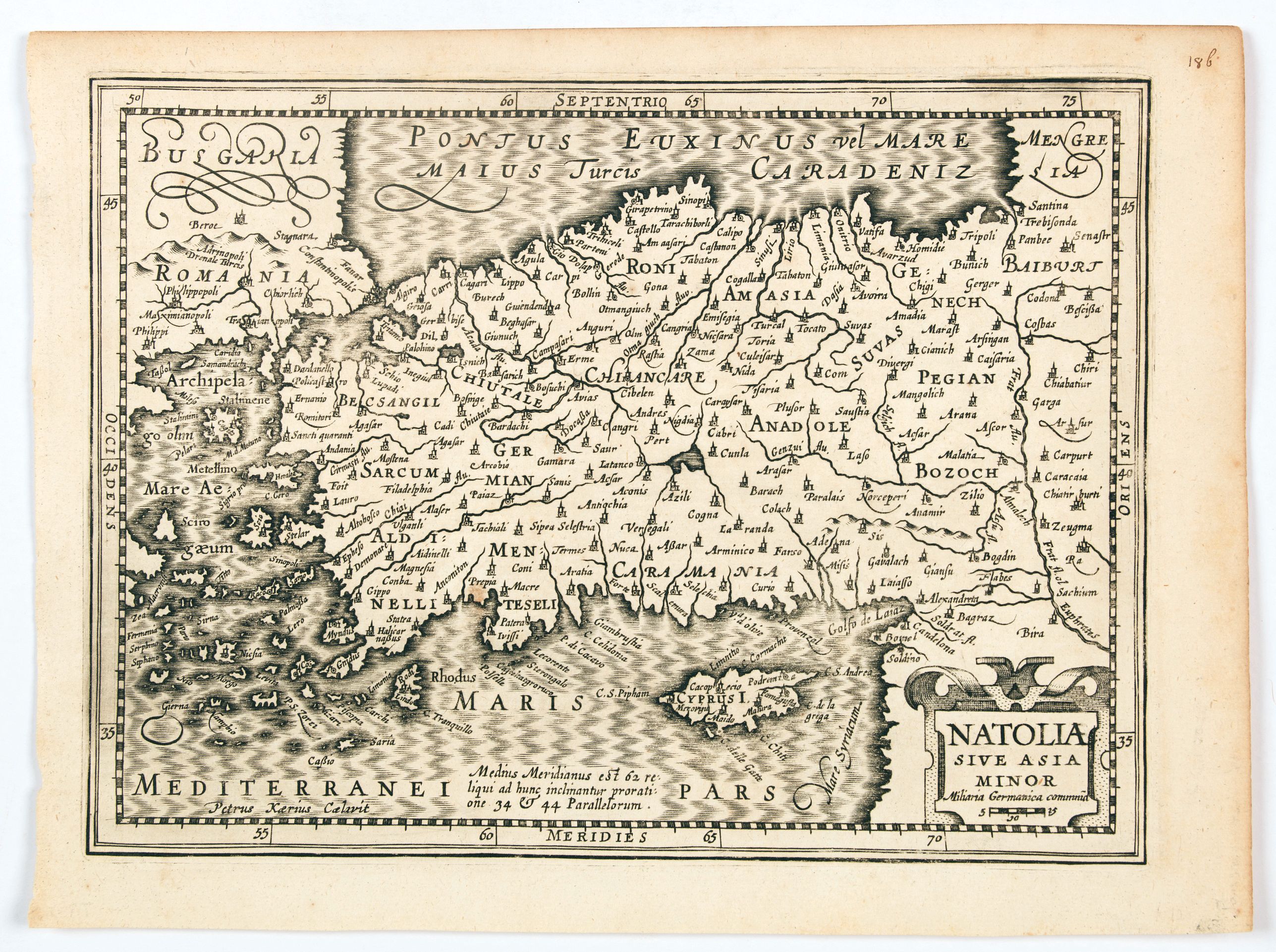 JANSSONIUS van Waesberge, J., Natolia sive Asia Minor., antique map, old maps