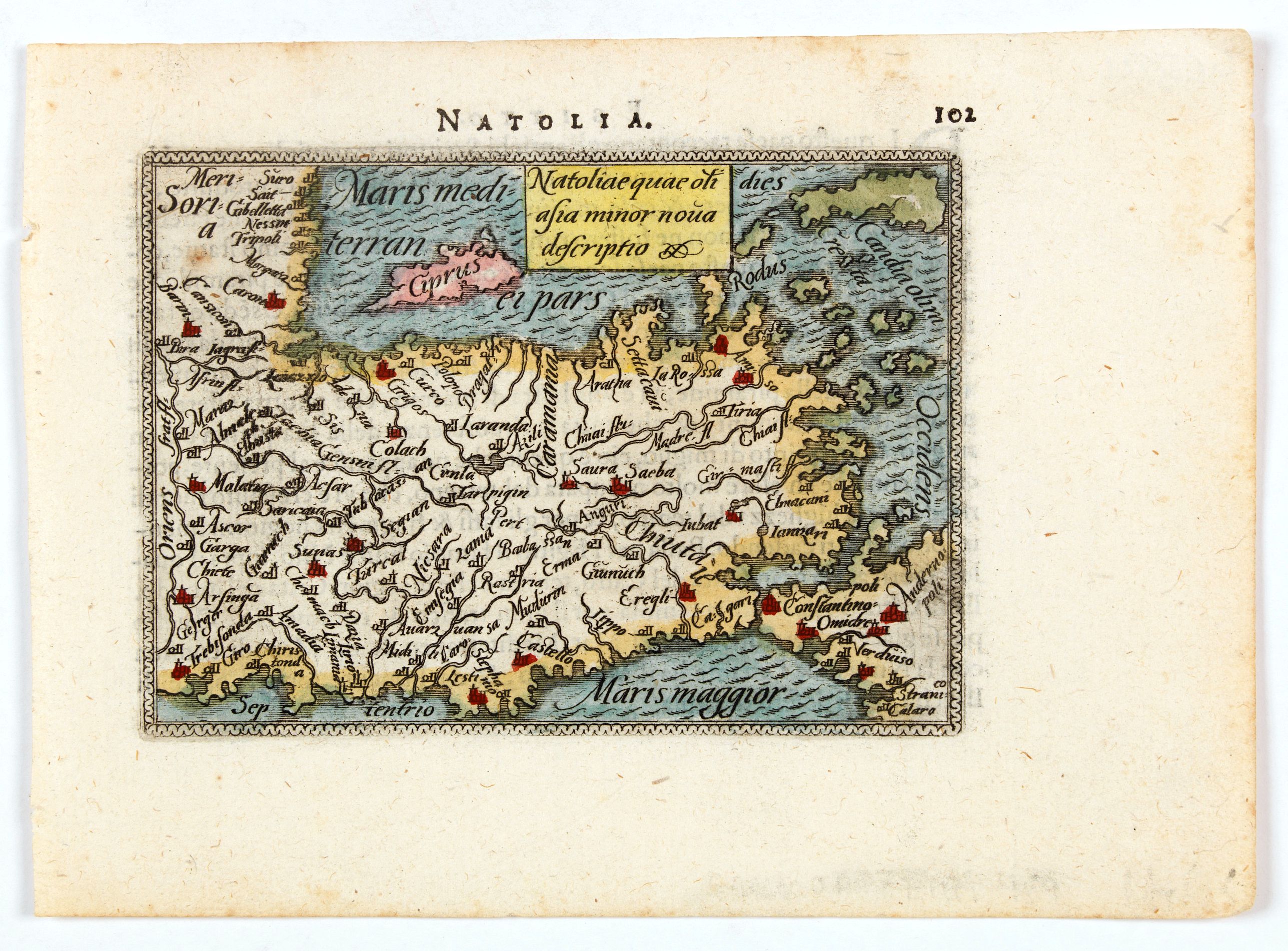 ORTELIUS, A., Natoliae quae oli asia minor nova descriptio., antique map, old maps