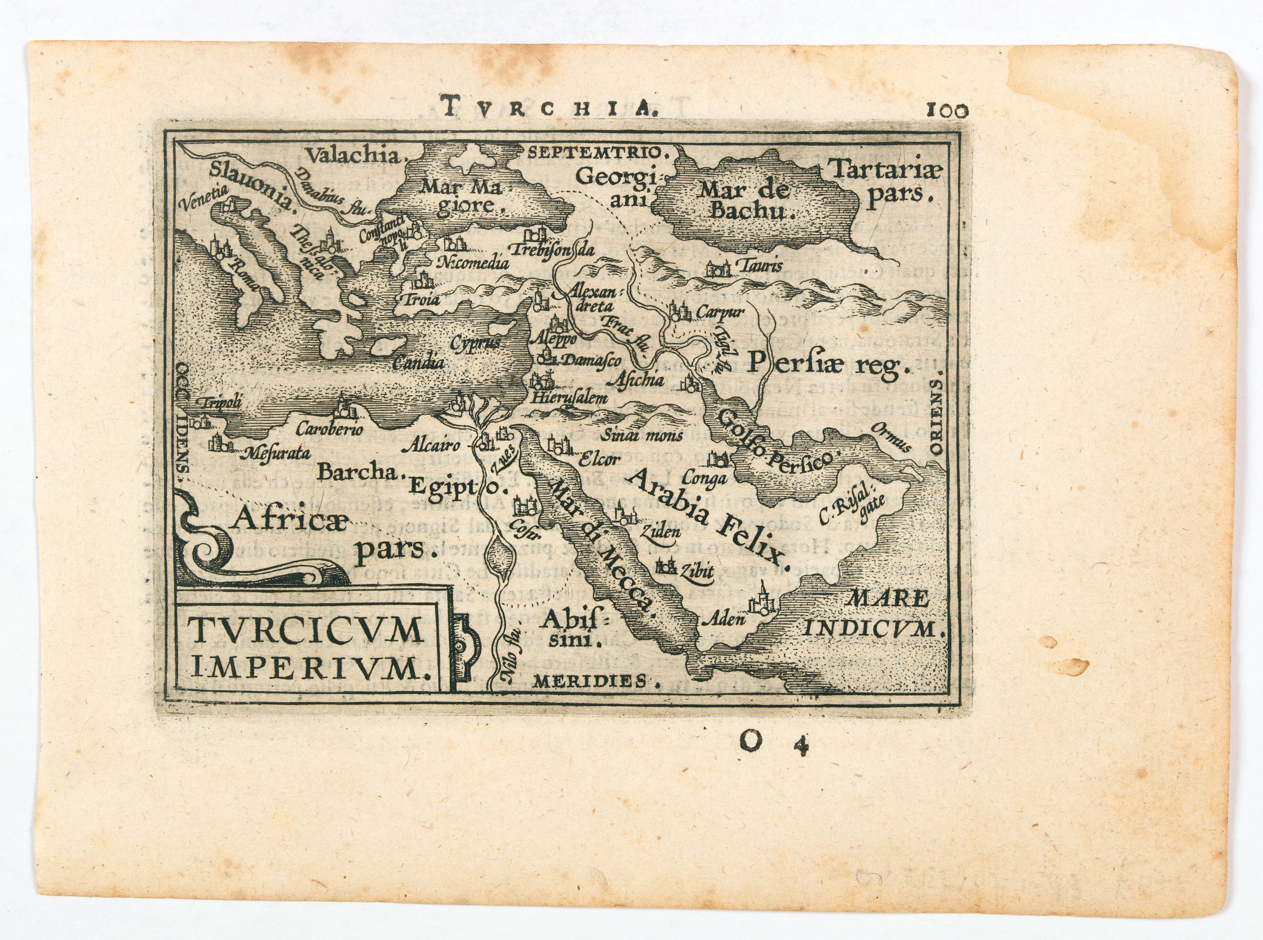 ORTELIUS, A., Turcicum Imperium., antique map, old maps