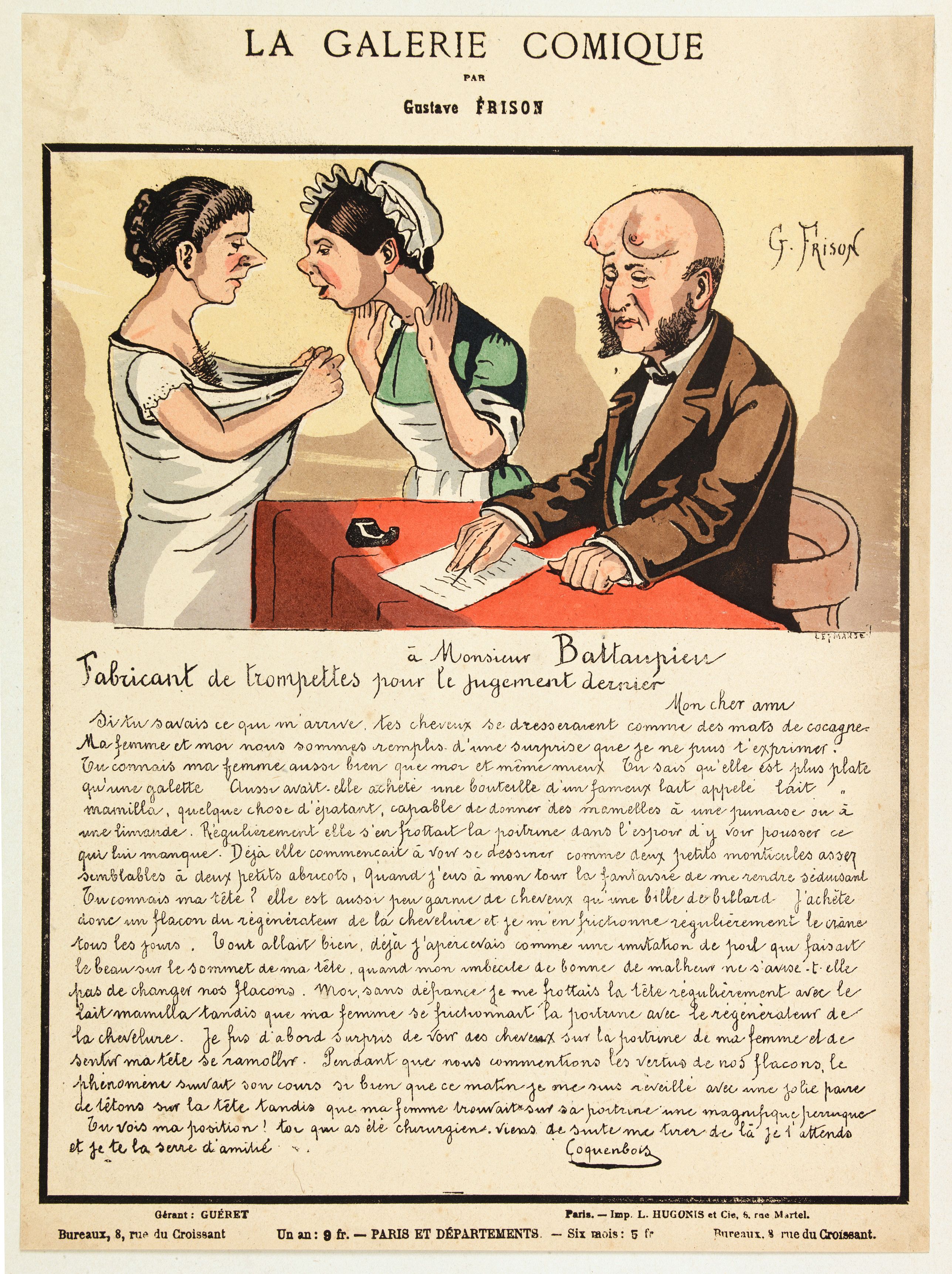 FRISON, Gustave., La Galerie Comique., antique map, old maps