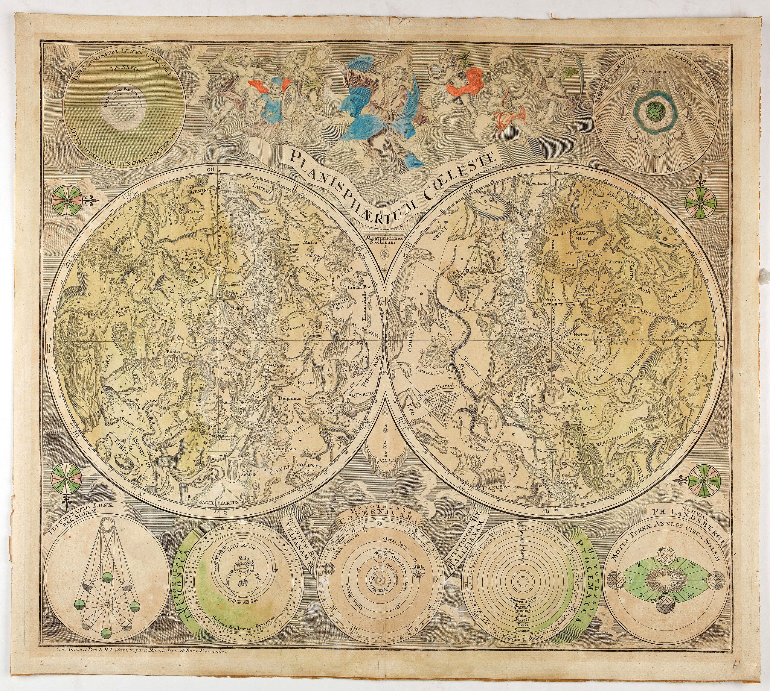 SEUTTER, M., Planisphaerium Coeleste., antique map, old maps