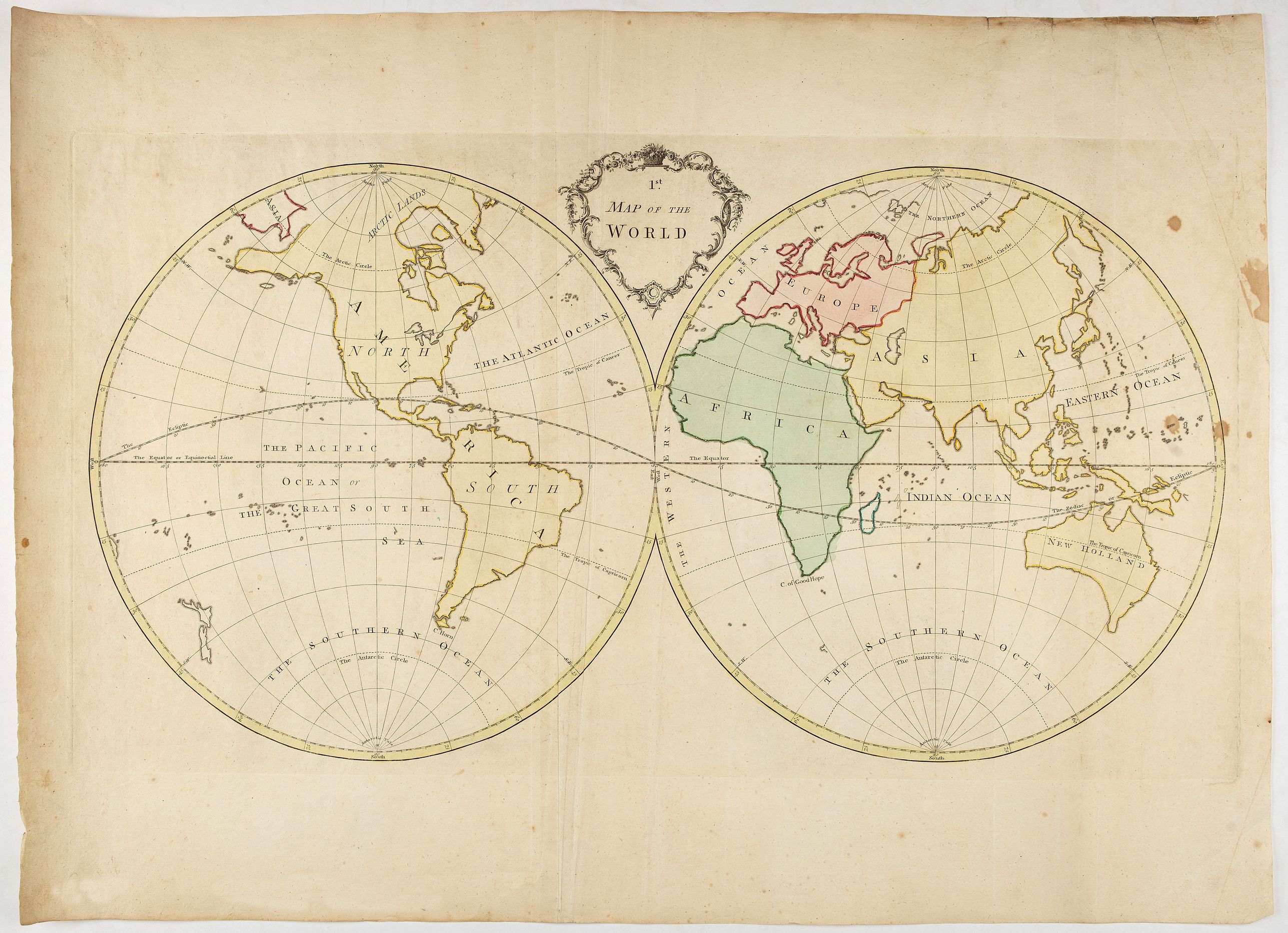 ANONYMOUS, 1st Map of the World., antique map, old maps