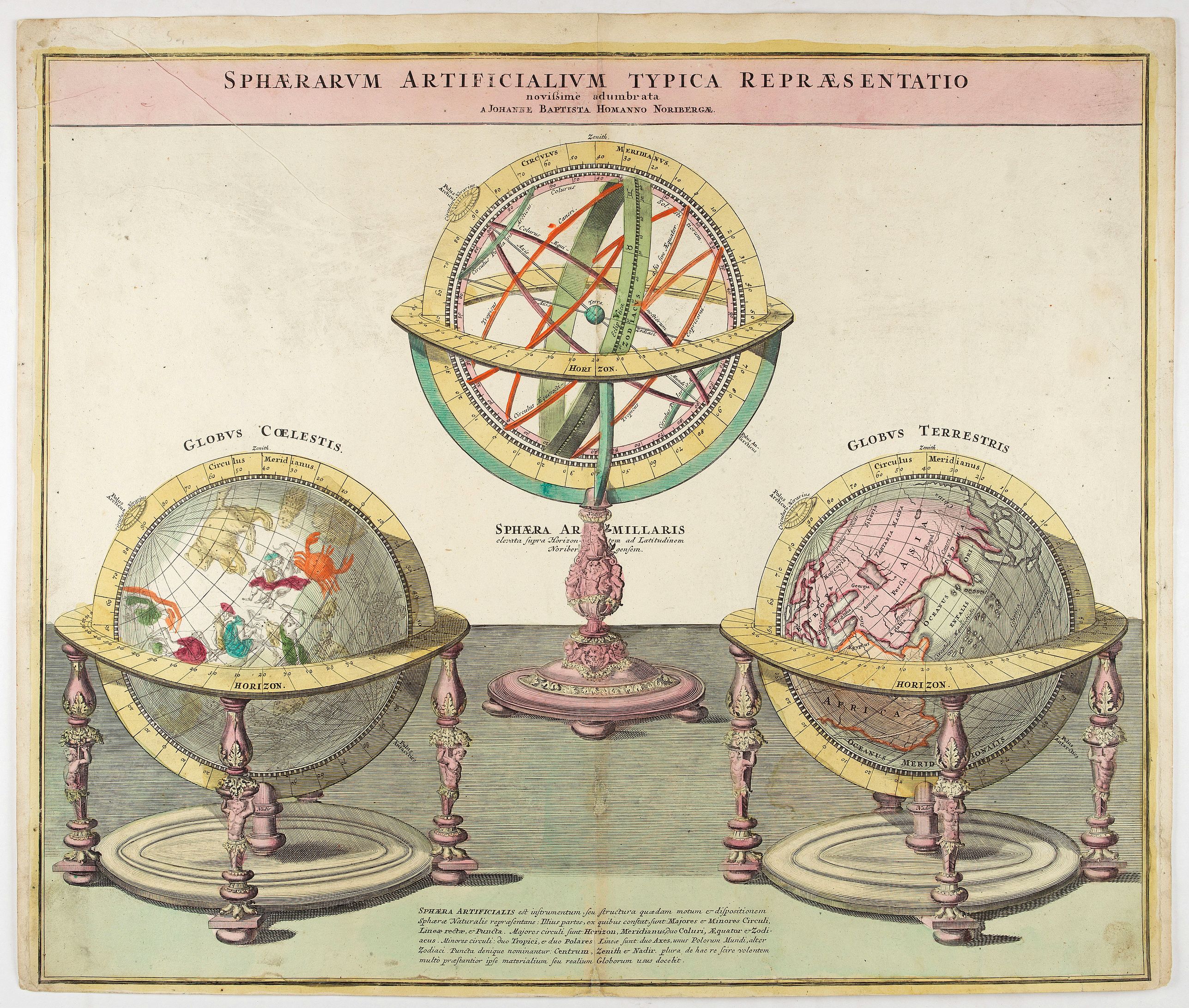 HOMANN, J.B., Sphaerarum Artificialium Typica Repraesentatio. . ., antique map, old maps