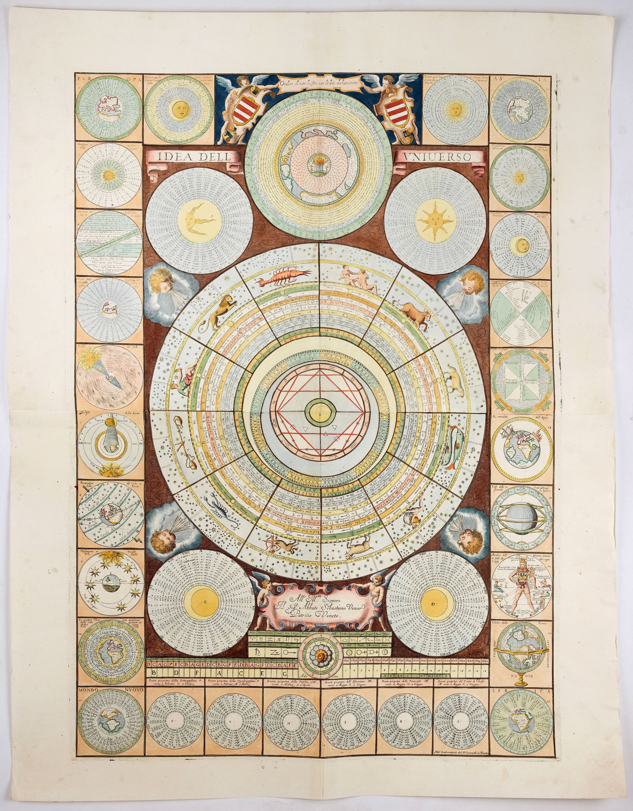 CORONELLI, V. M., Idea dell'Universo., antique map, old maps