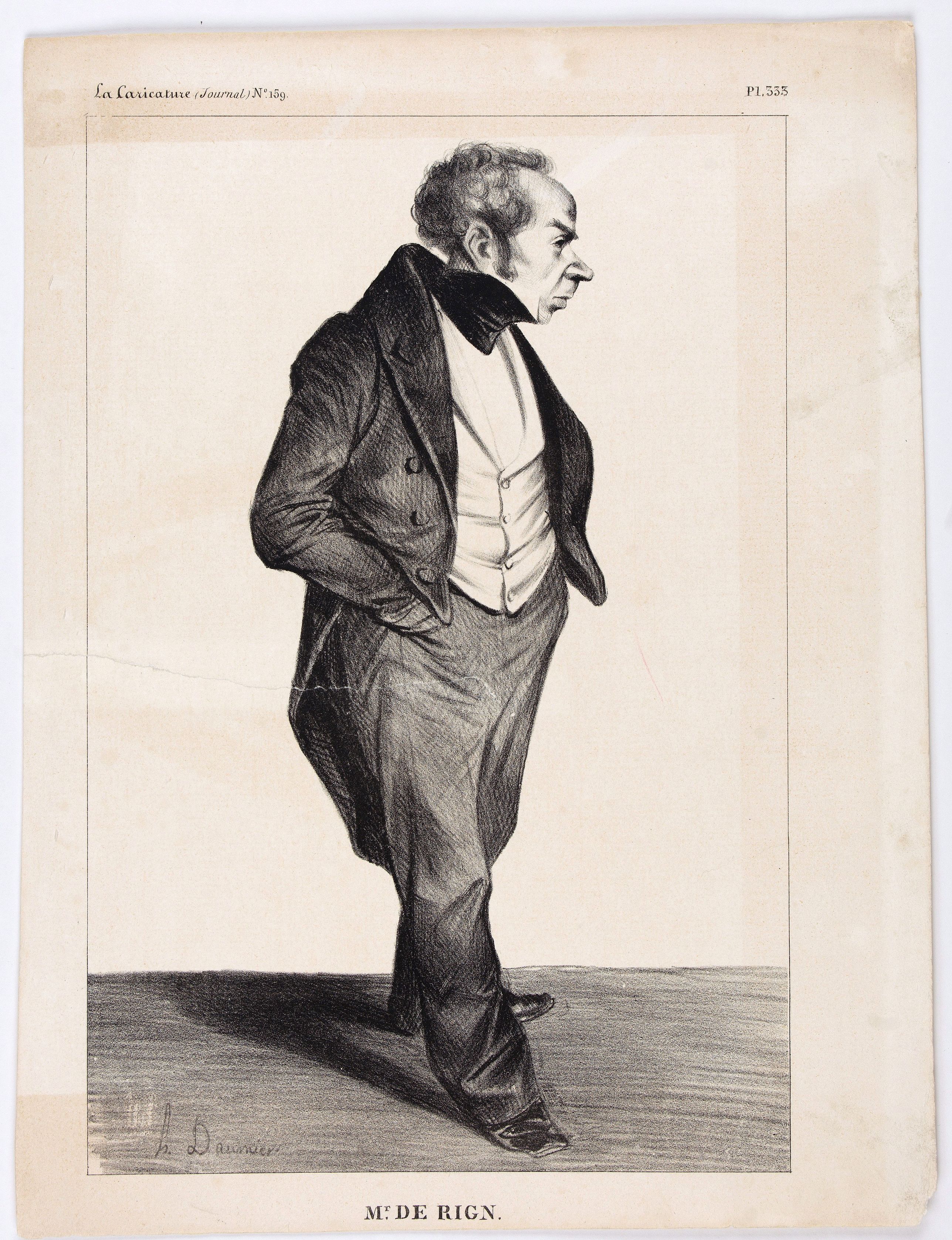 DAUMIER, H., Mr. De Rich. (Plate 333 in la Caricature)., antique map, old maps