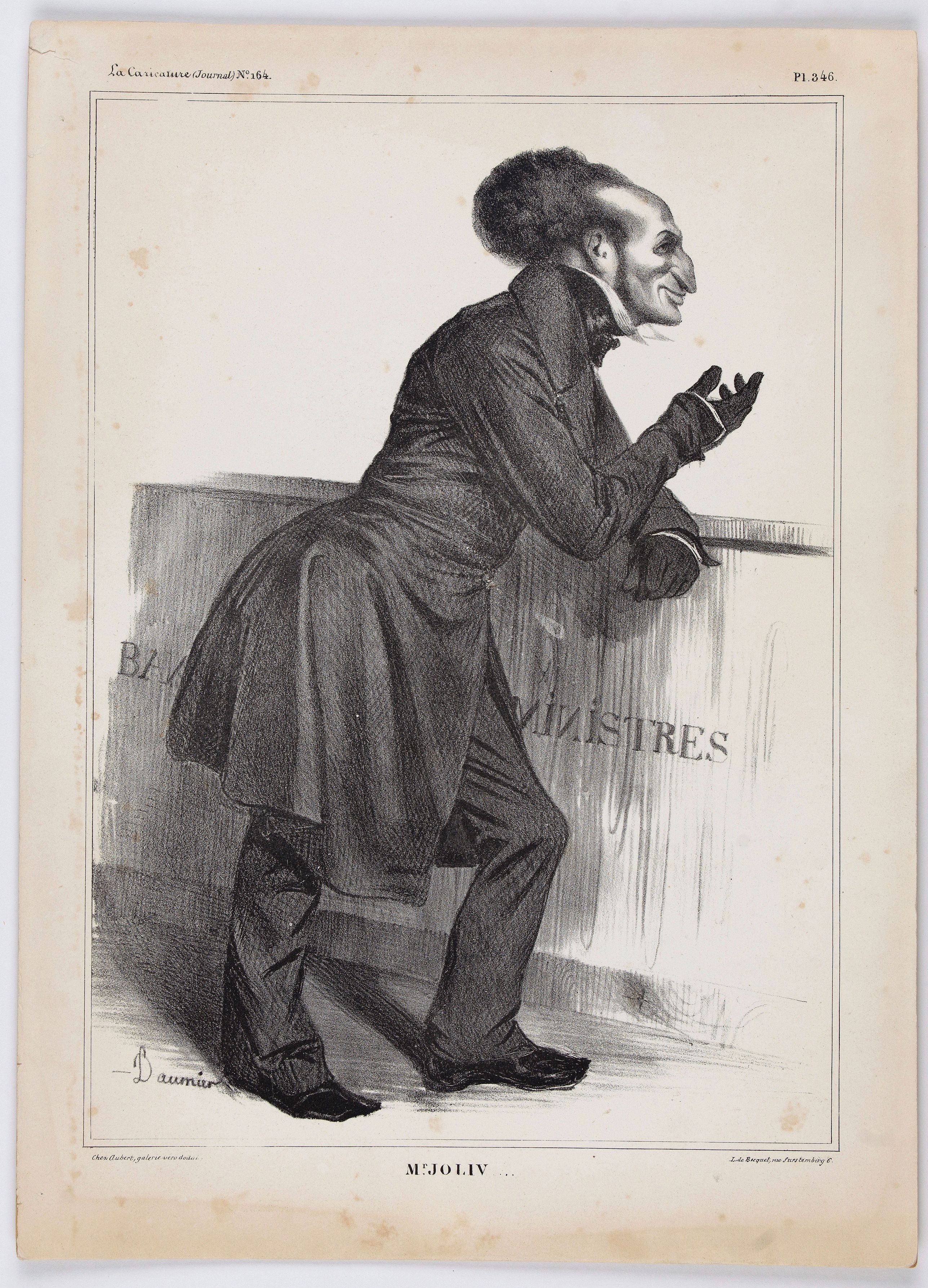 DAUMIER, H., Mr. Joliv (Plate 346 in la Caricature)., antique map, old maps