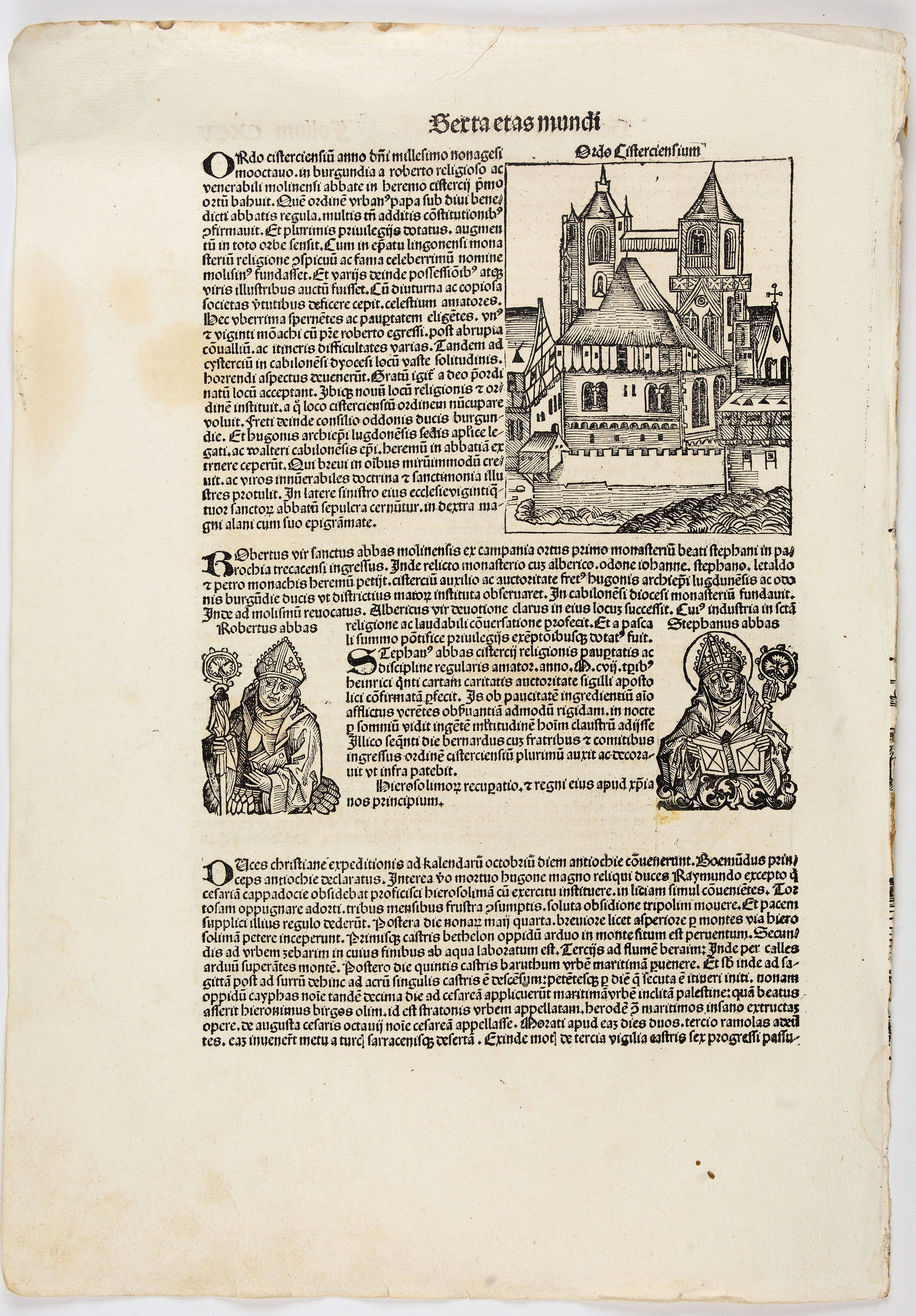 SCHEDEL, H., Sexta Etas Mundi. Folium. CXCV., antique map, old maps