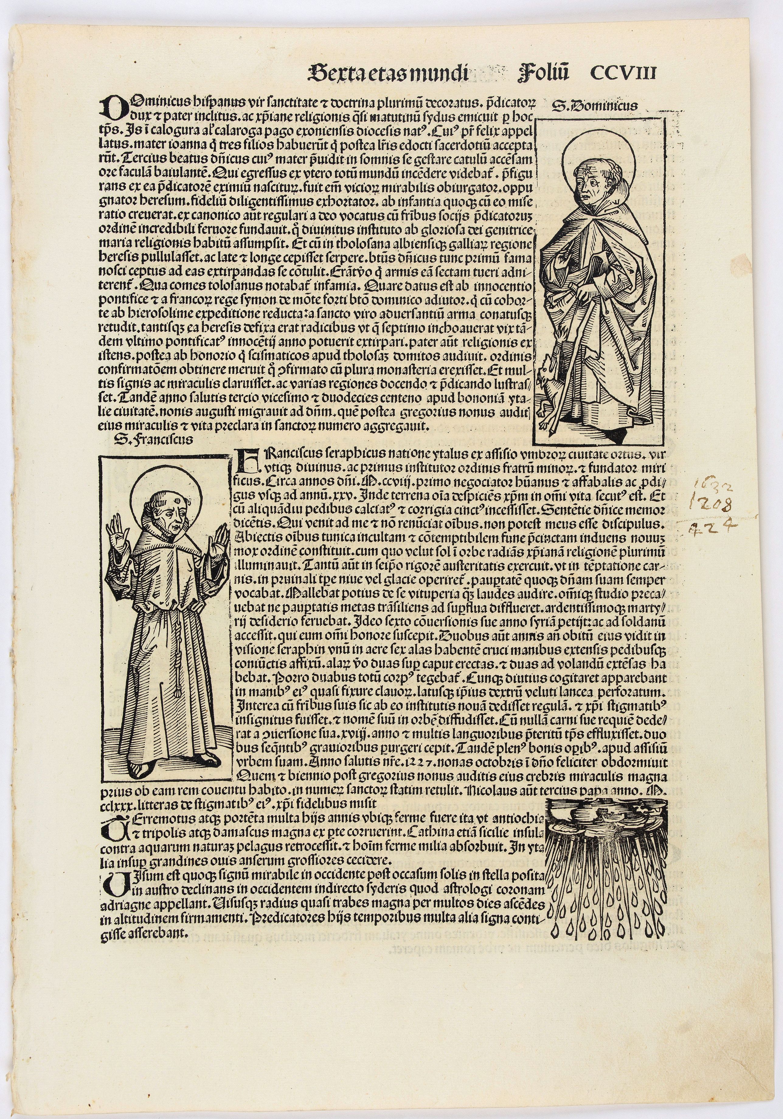 SCHEDEL, H., Sexta etas mundi. CCVIII, antique map, old maps