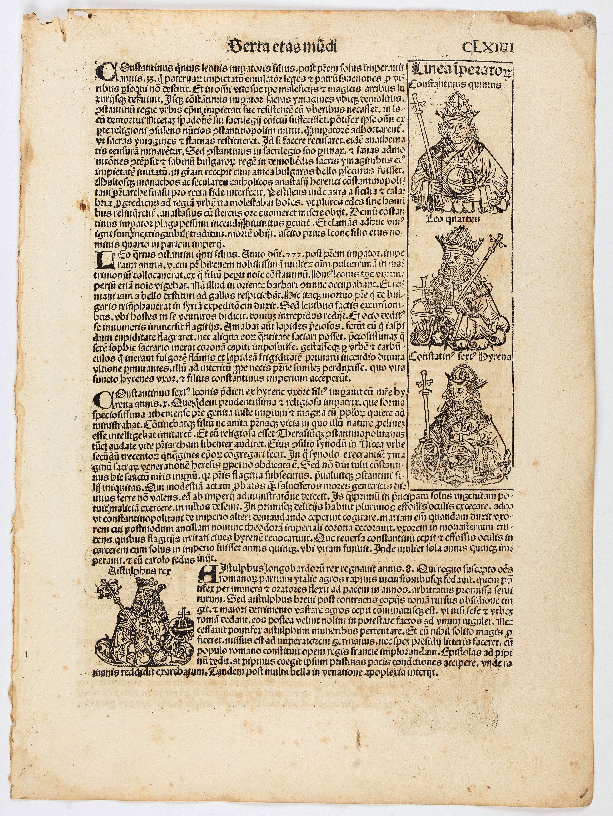 SCHEDEL, H., Sexta etas mundi. CCVIII, antique map, old maps