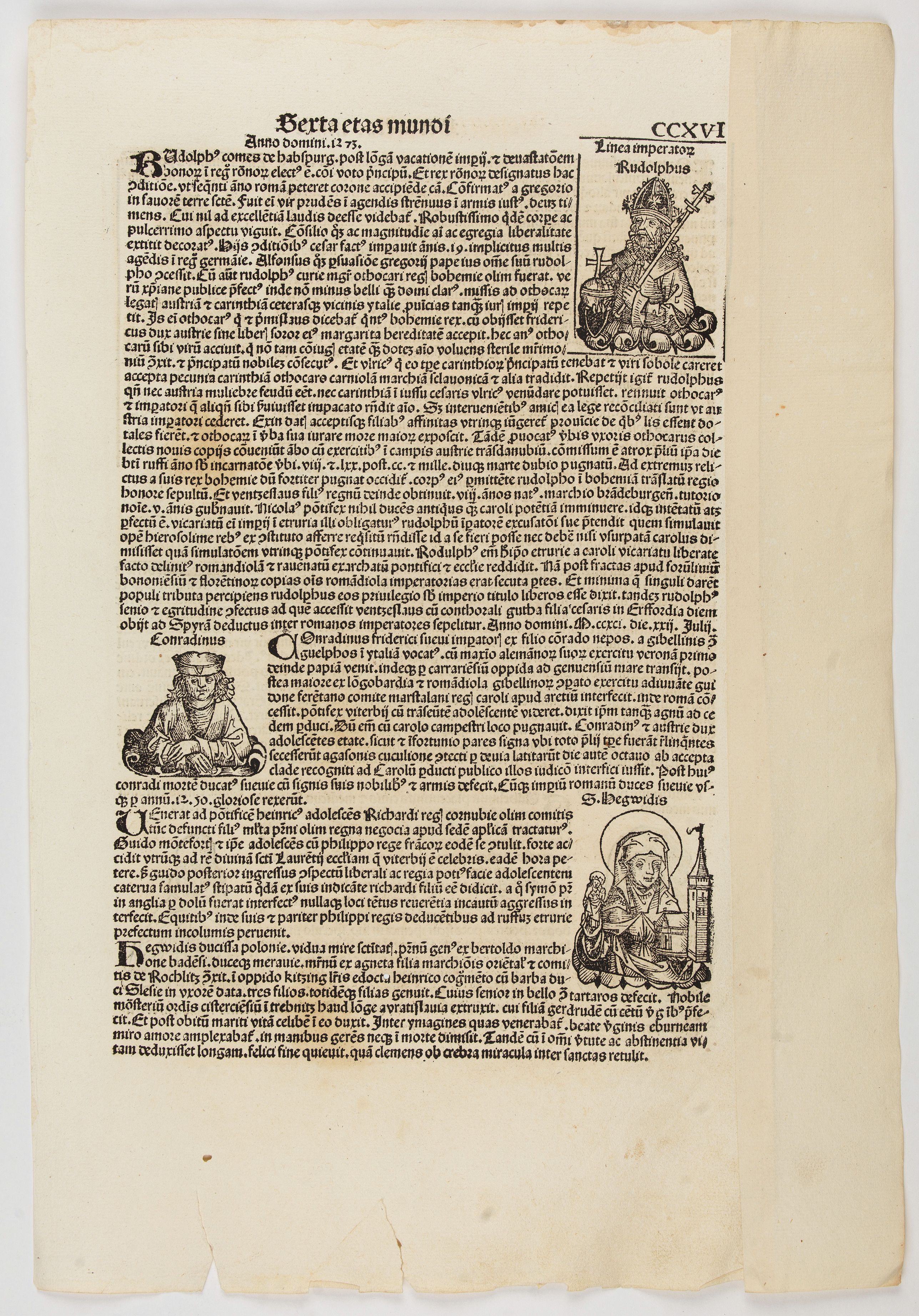 SCHEDEL, H., Sexta Etas mundi CCXVI., antique map, old maps