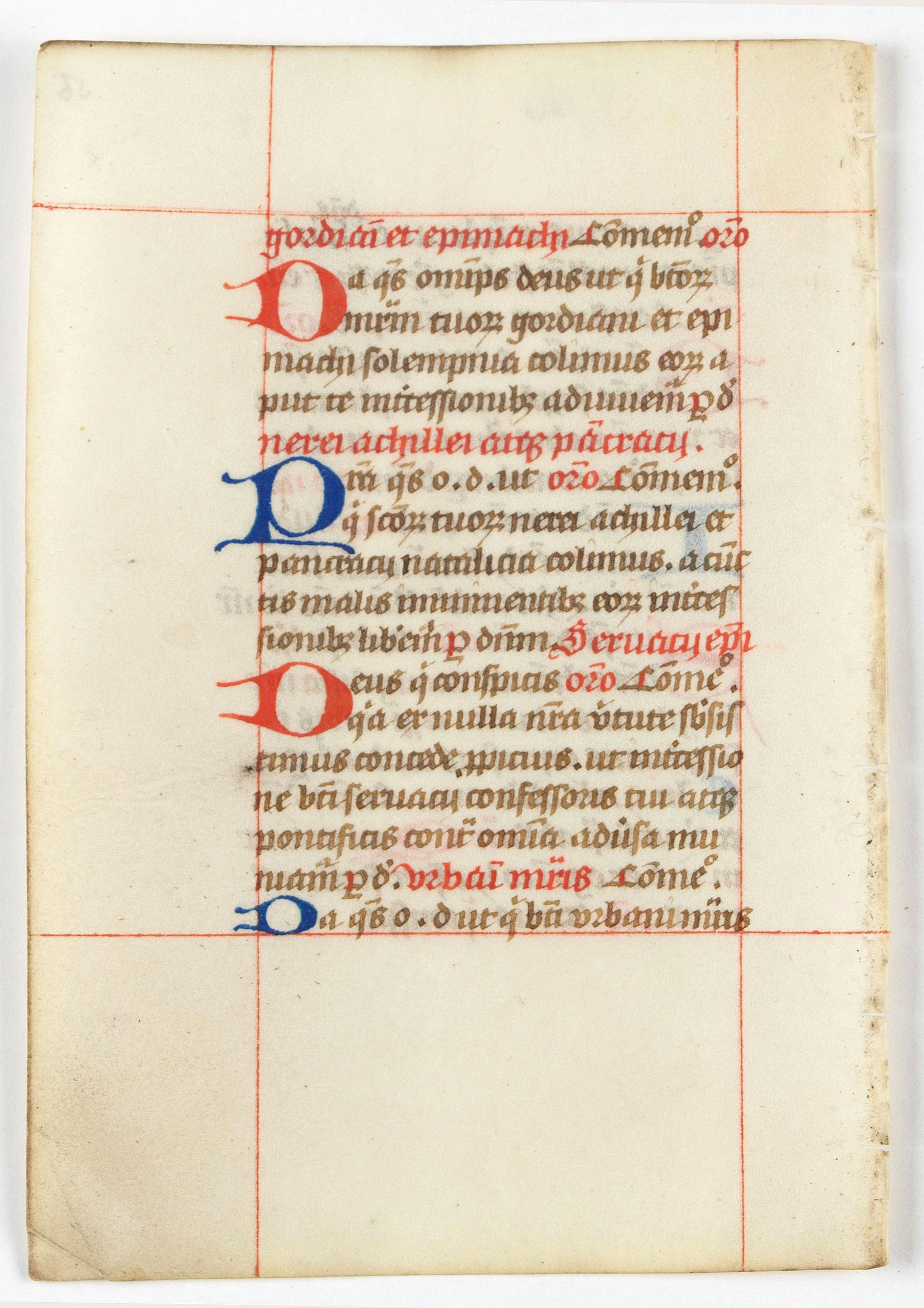 BREVIER, A leaf from a breviary., antique map, old maps