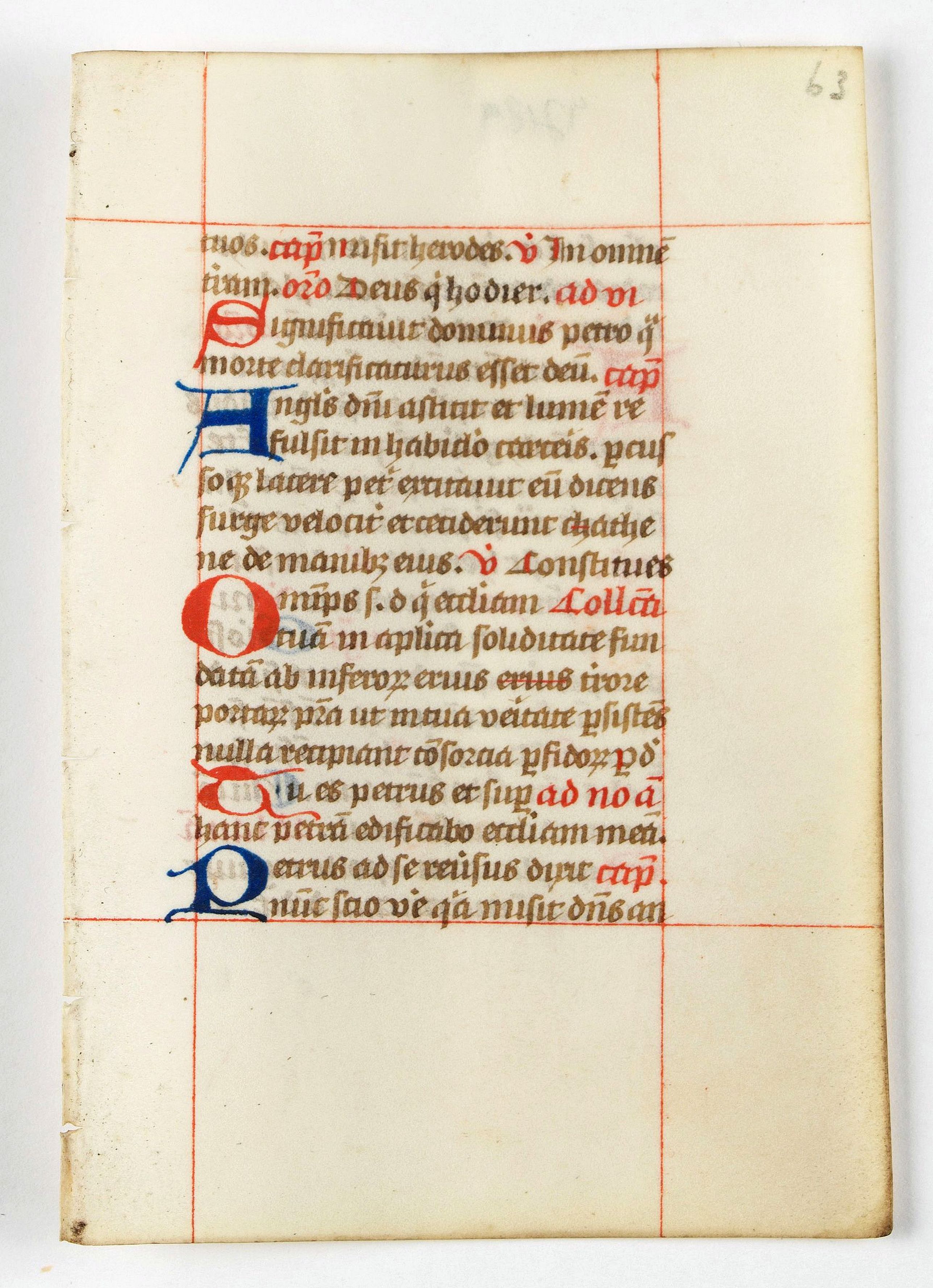 BREVIER, A leaf from a breviary., antique map, old maps