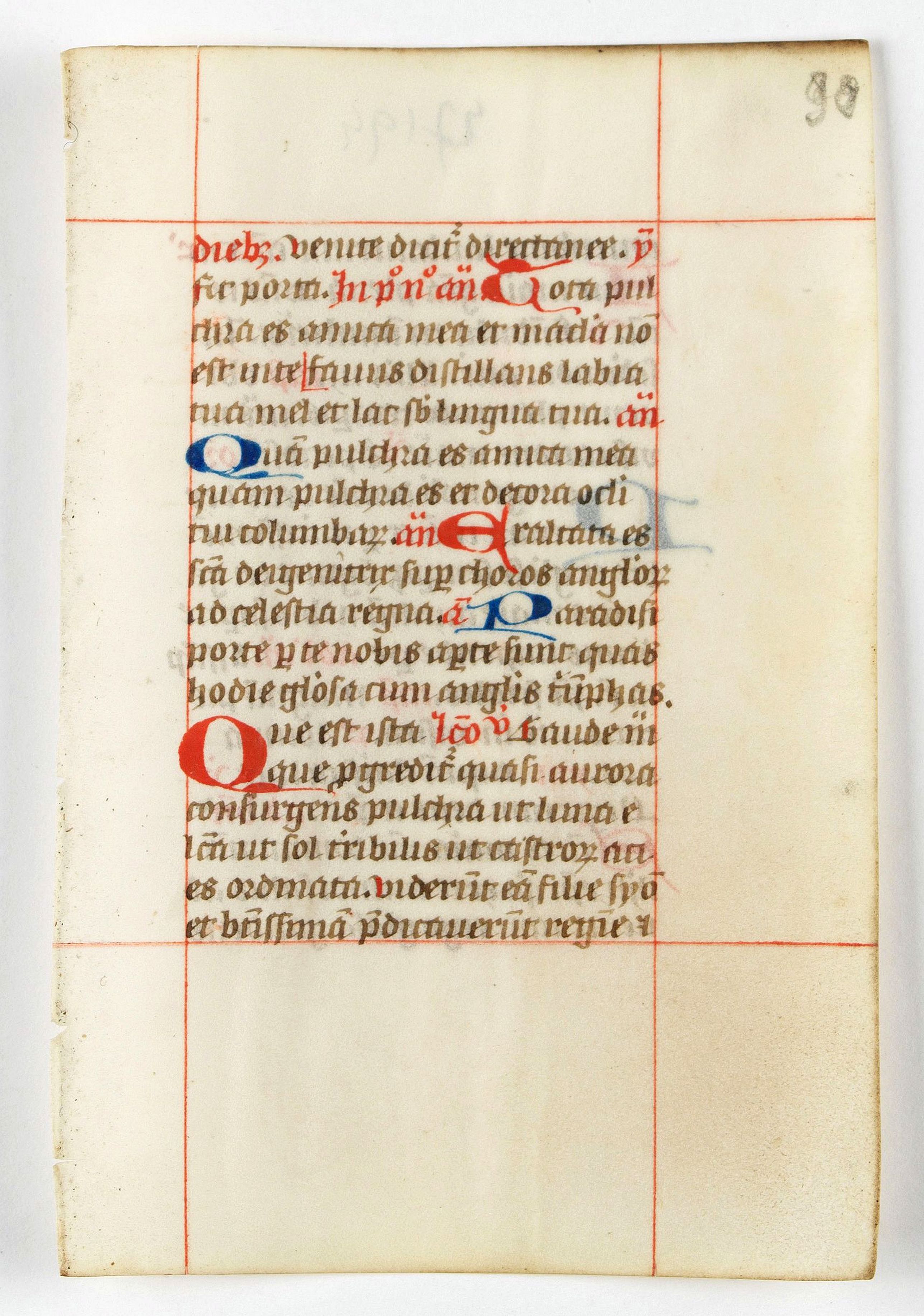 BREVIER, A leaf from a breviary., antique map, old maps
