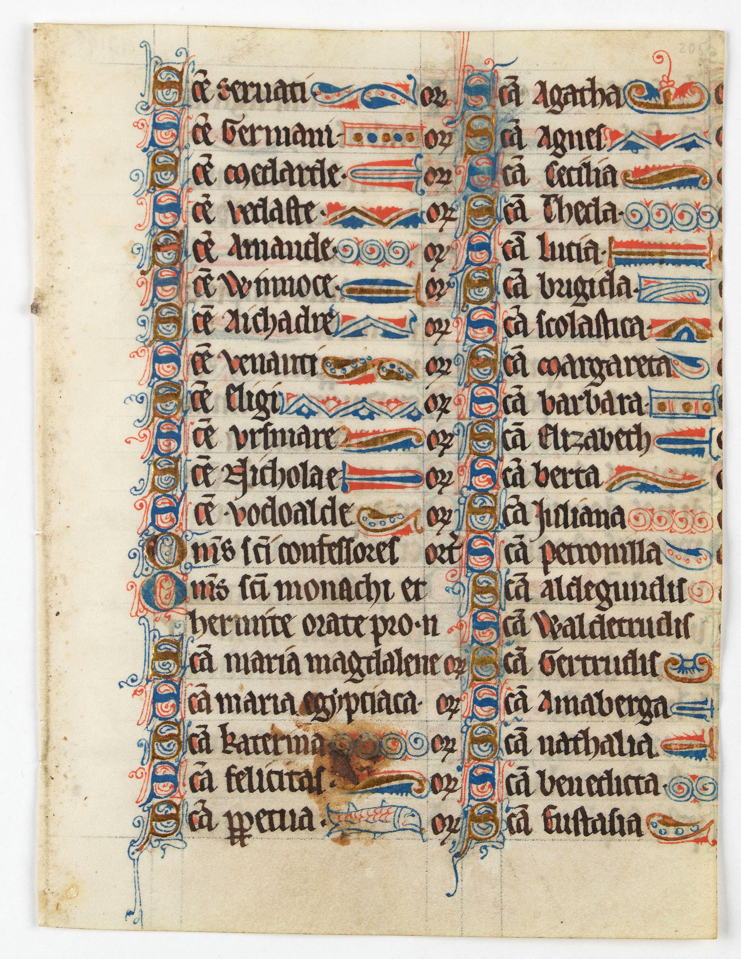 ANONYMOUS, Illuminated leaf from a liturgical Psalter., antique map, old maps
