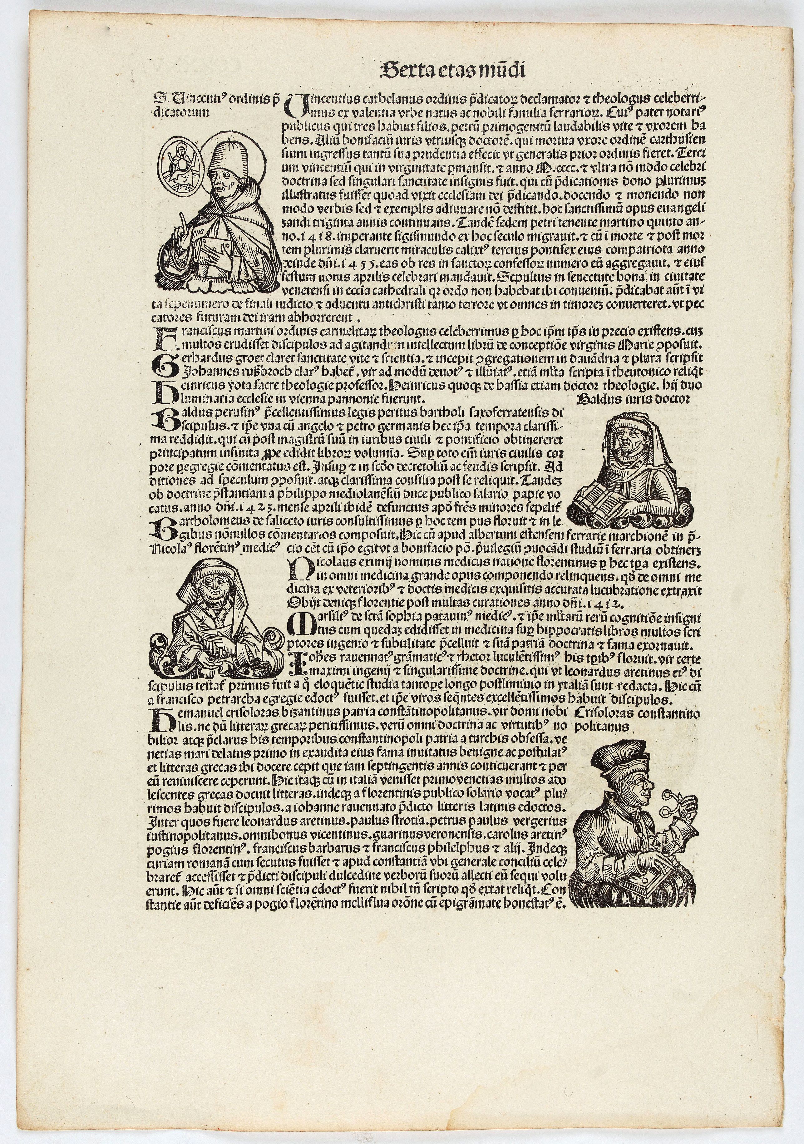 SCHEDEL, H., Terta Etas Mundi. CCXXXVI, antique map, old maps