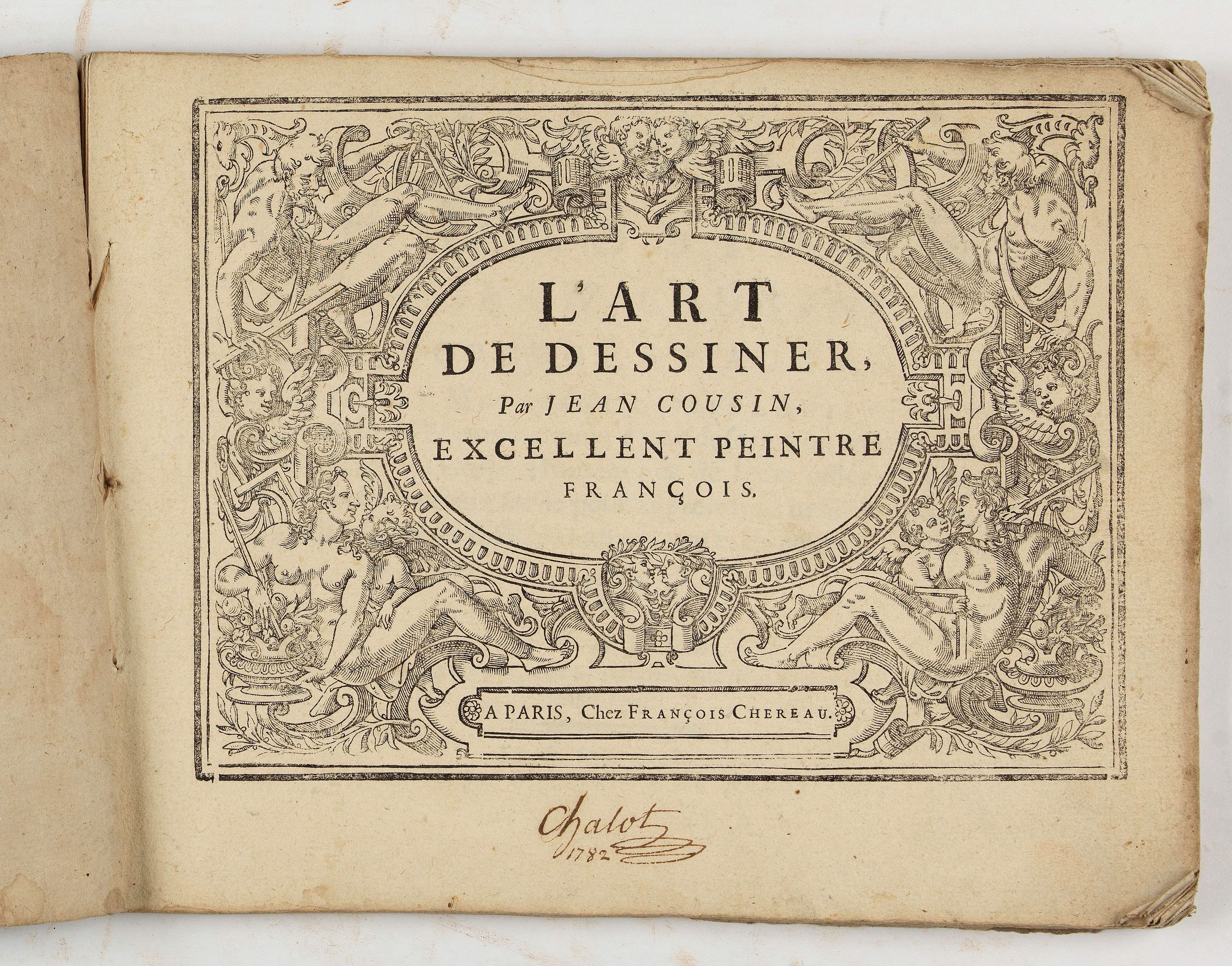COUSIN, J., L’art de dessiner, par Jean Cousin, excellent peintre François., antique map, old maps