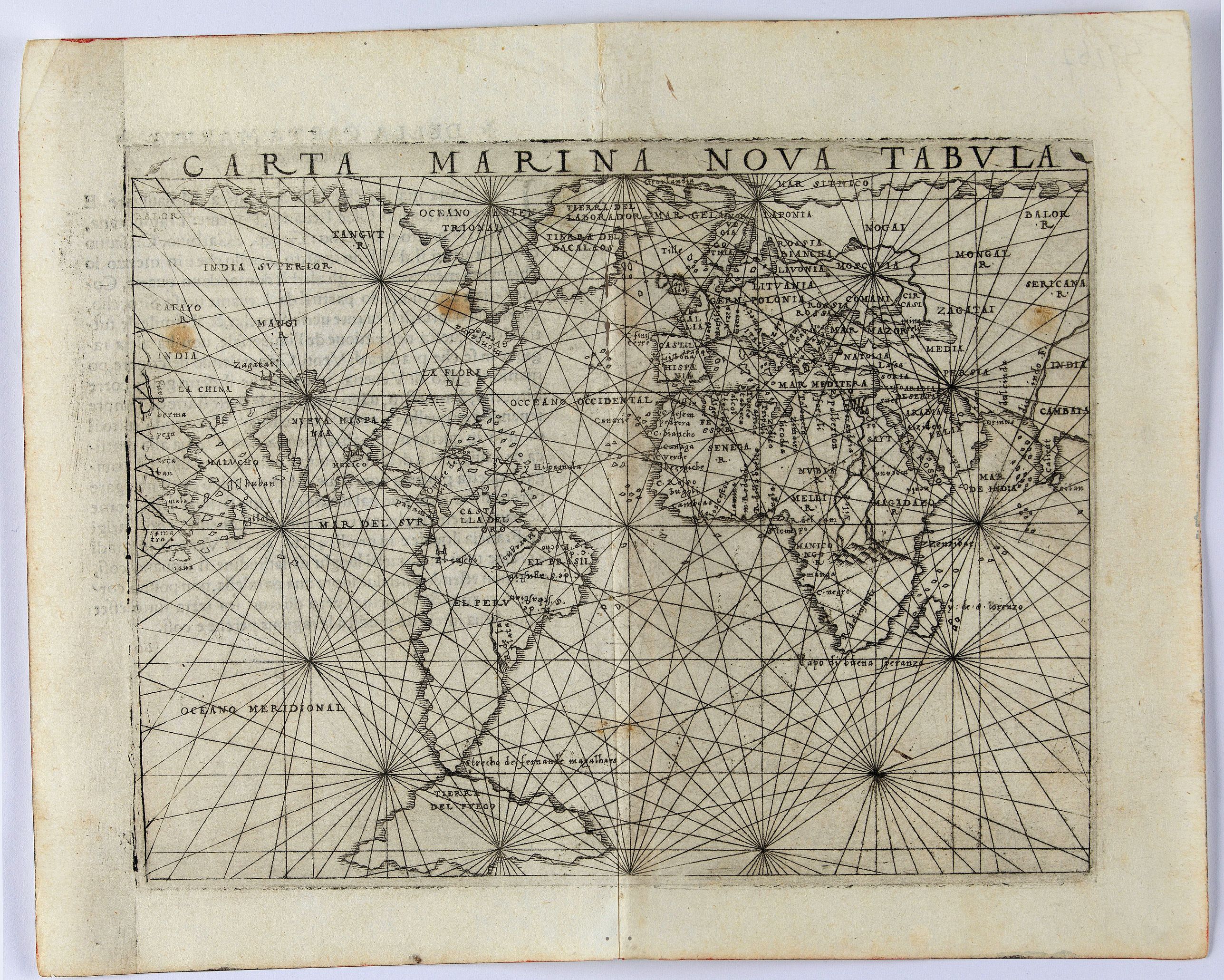 GASTALDI, G., Carta Marina Nova Tabula, antique map, old maps