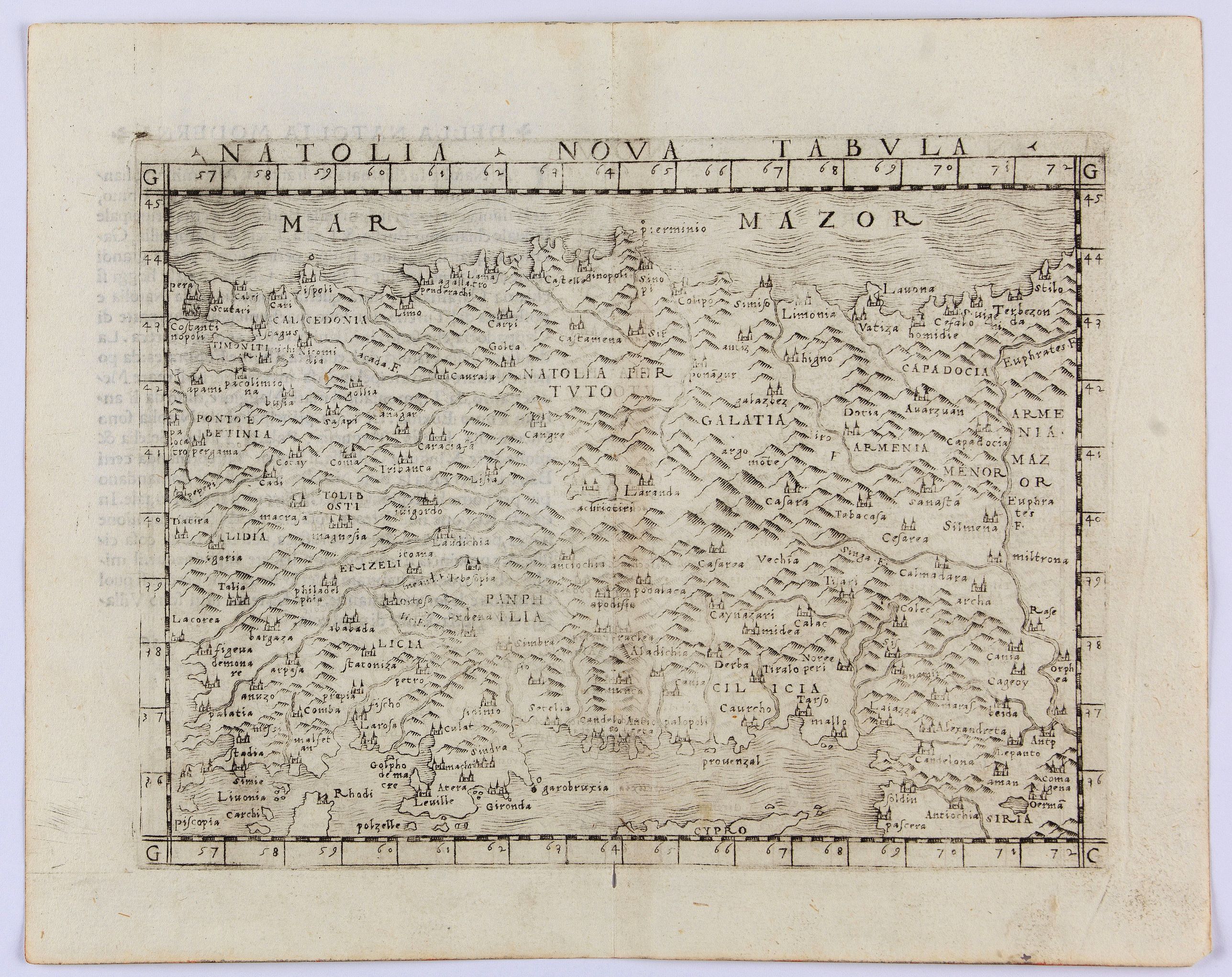 GASTALDI, G., Natolia Nova Tabula., antique map, old maps
