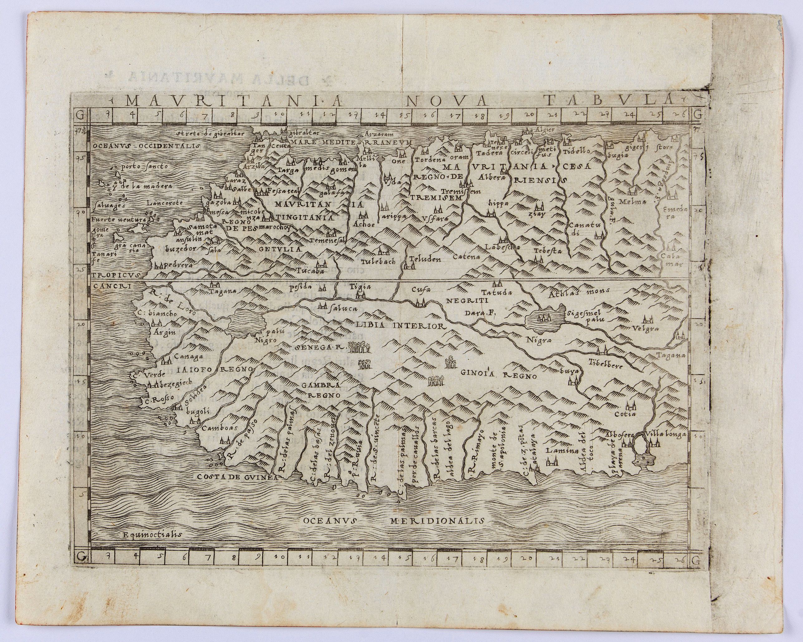 GASTALDI, G., Mauritania Nova Tabula., antique map, old maps
