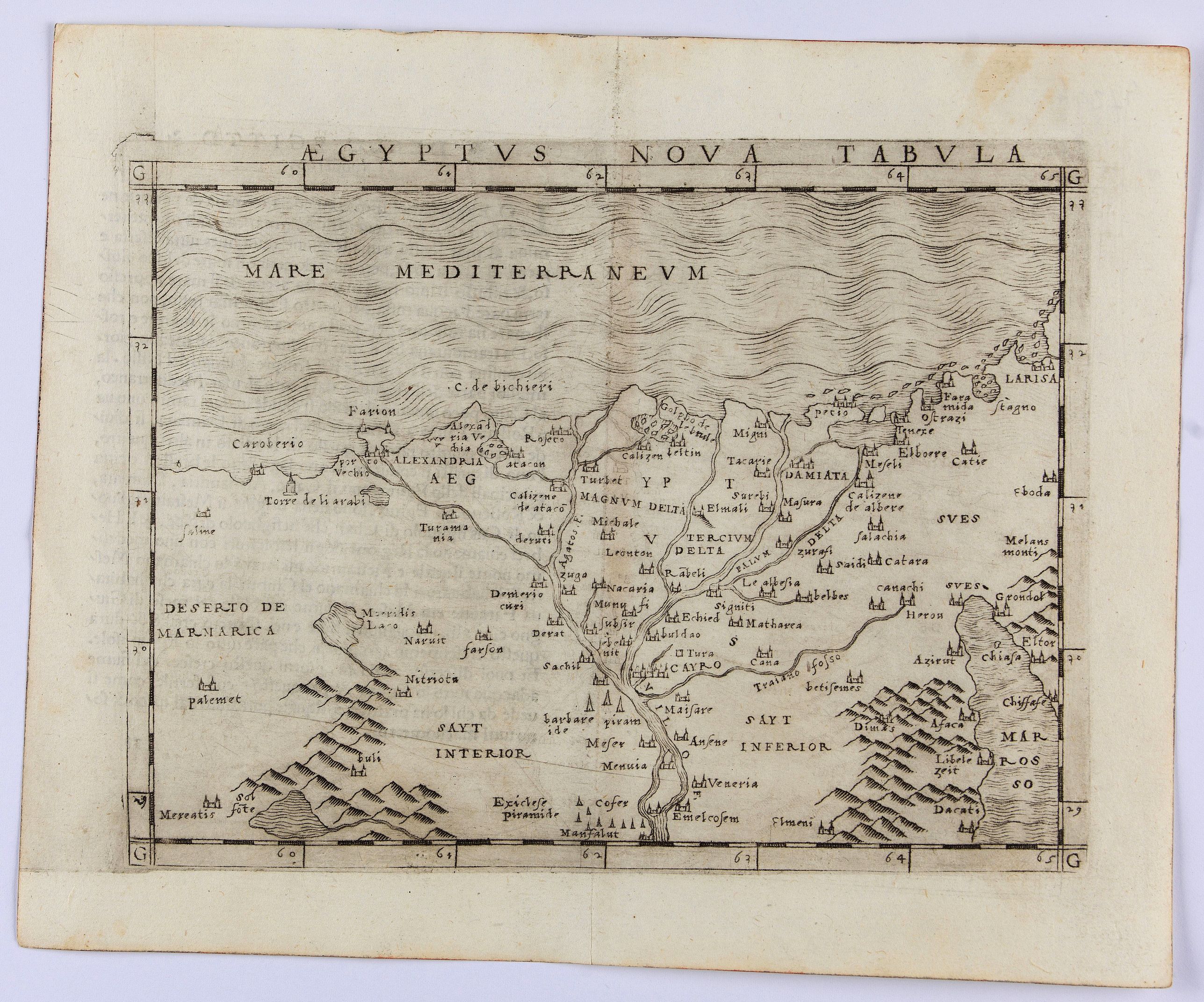 GASTALDI, G., Egyptus Nova Tabula., antique map, old maps