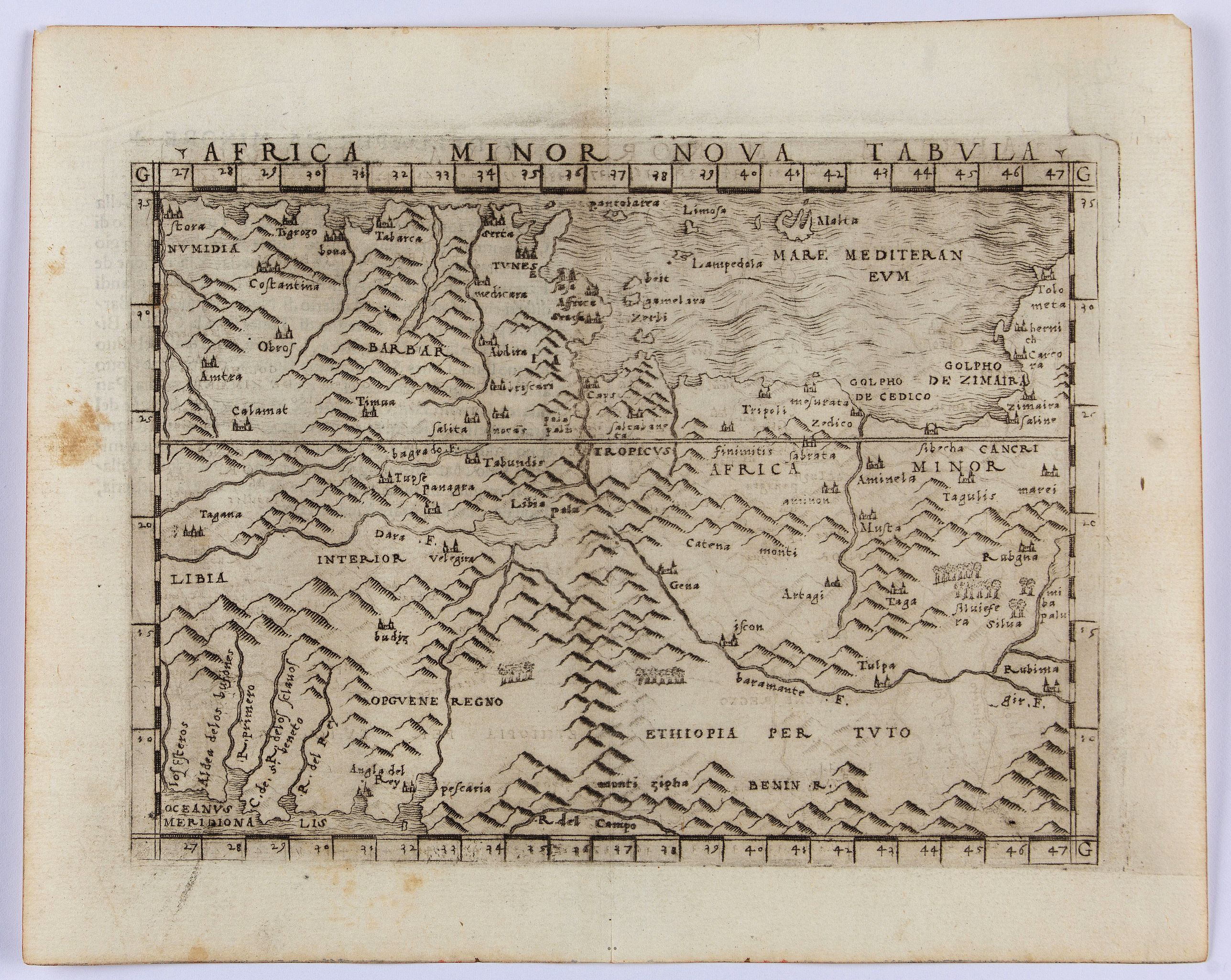 GASTALDI, G., Africa Minor Nova Tabula., antique map, old maps