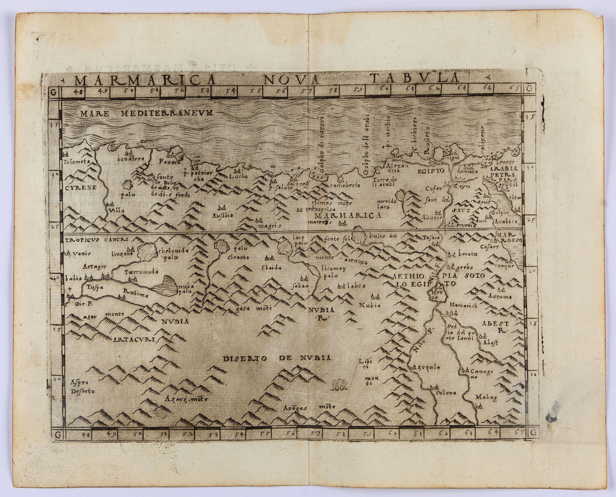 GASTALDI, G., Marmarica Nova Tabula., antique map, old maps