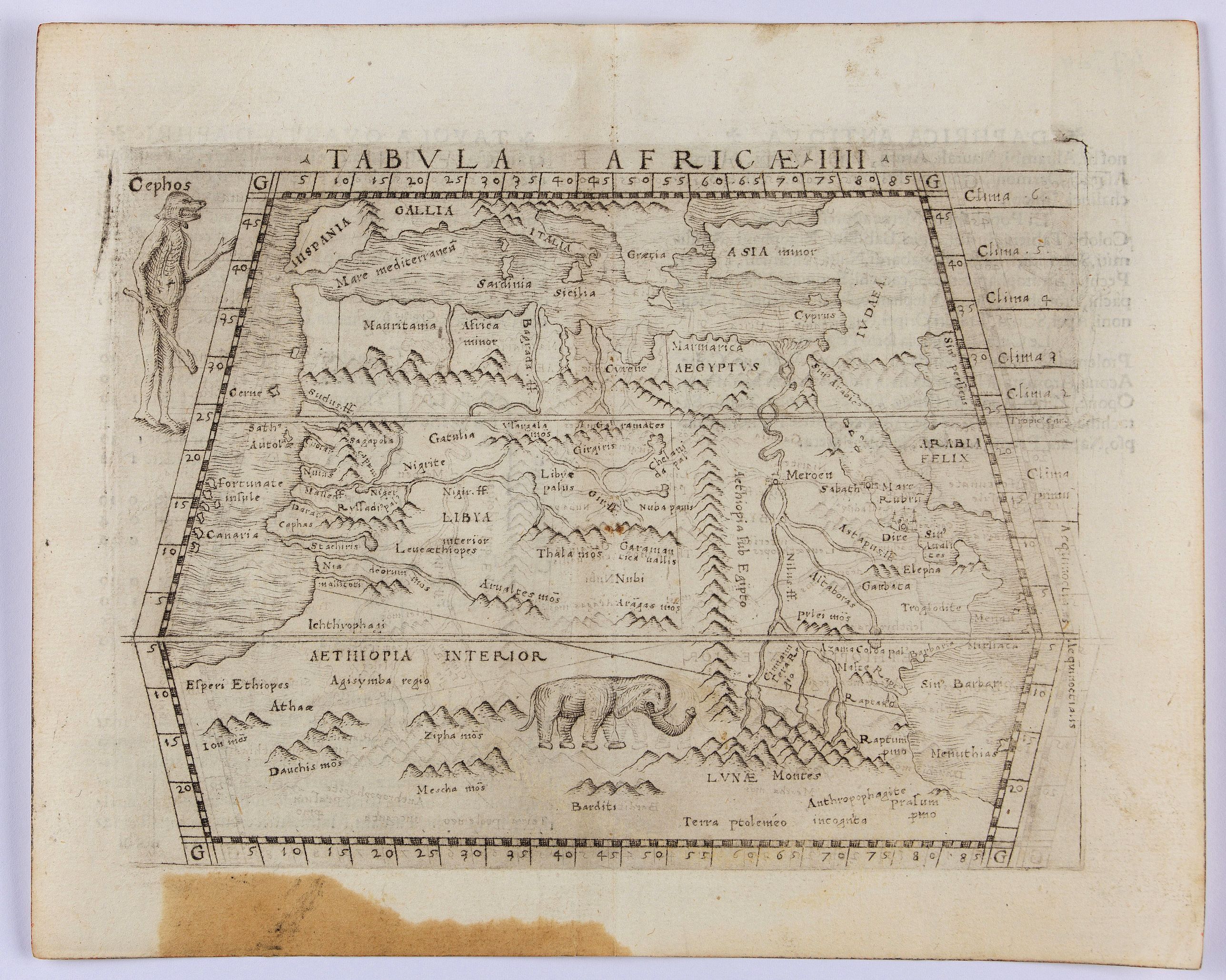 GASTALDI, G., Tabula Africae IIII., antique map, old maps