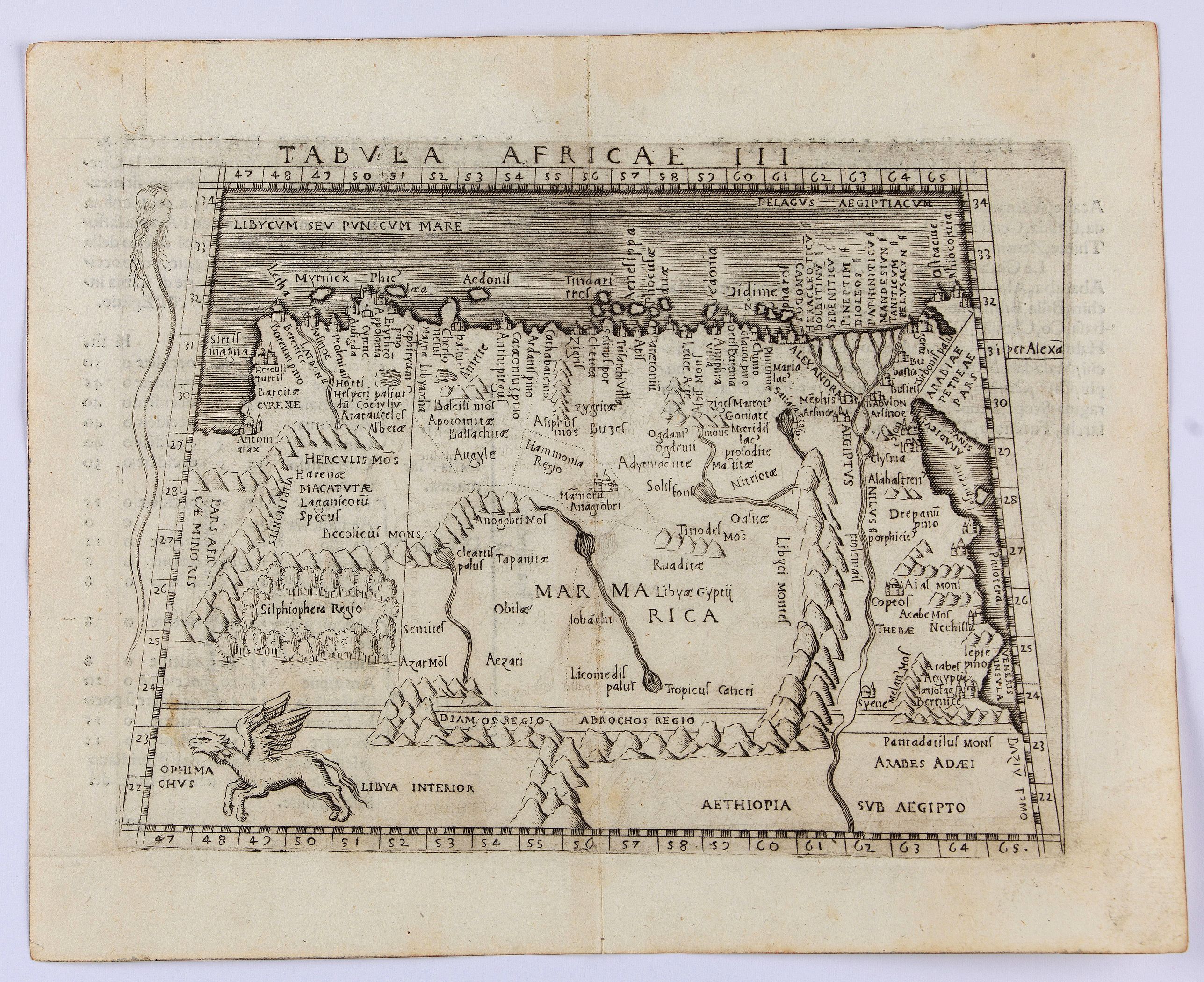GASTALDI, G., Tabula Aphricae III., antique map, old maps