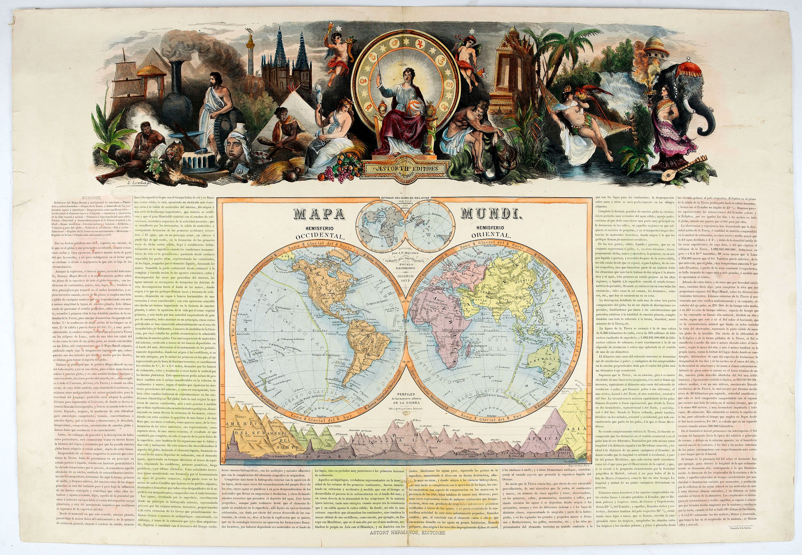 ASTORT HERMANOS EDITORES, Mapa Mundi., antique map, old maps