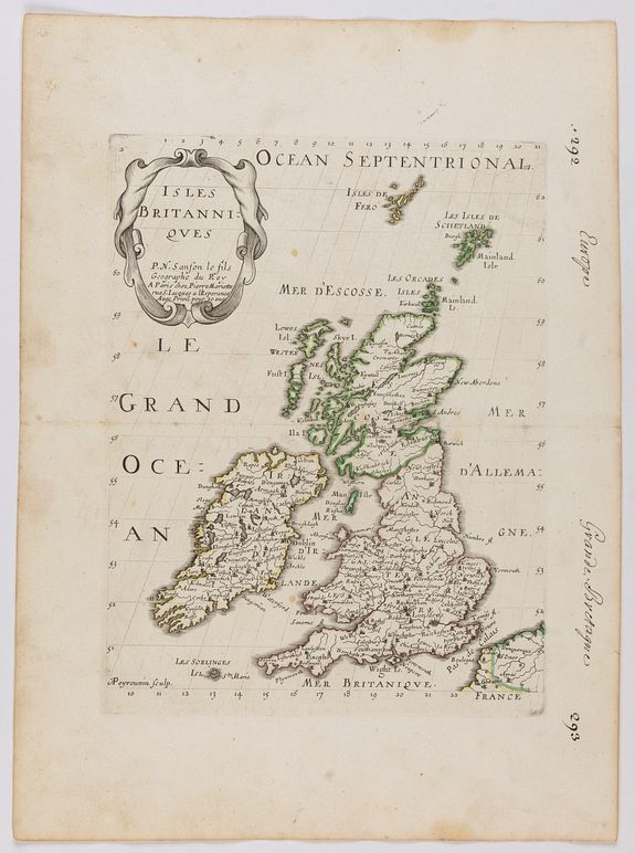 SANSON, N., Isles Britanniques . . ., antique map, old maps