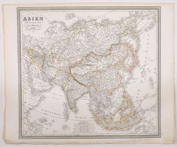 WEILAND, C.F., Asien., antique map, old maps