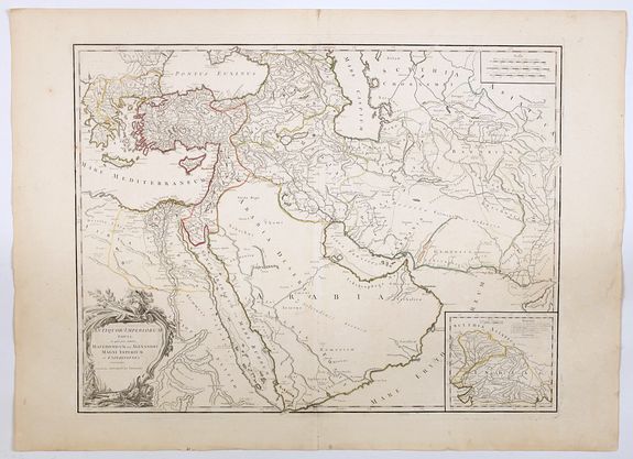 DE VAUGONDY, Robert., Antiquor Imperiorum Tabula in qua prae coeteris, Macedonicum sen Alexandri Magni Imperium et Expeditiones., antique map, old maps