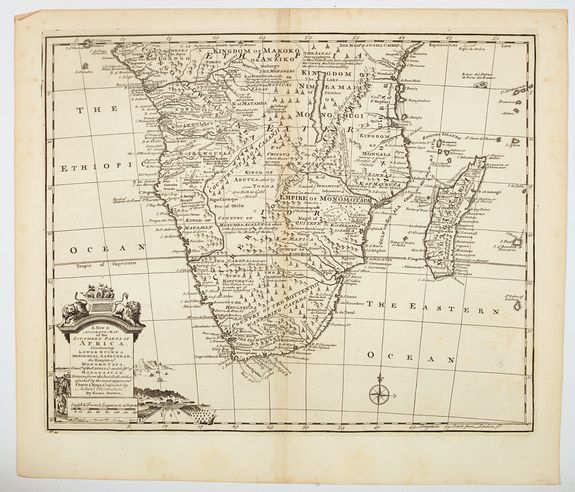 BOWEN, Emmanuel., A New & Accurate Map of the Southern Parts of Africa containing Lower Guinea, Monoemugi. . ., antique map, old maps