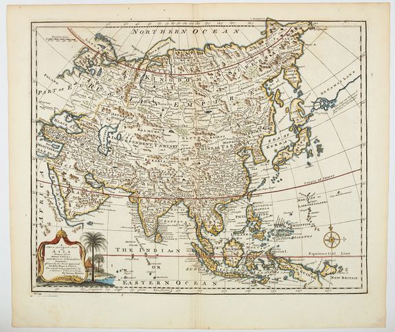 BOWEN, E., A new & accurate map of Asia drawn from actual surveys. . ., antique map, old maps