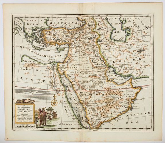 BOWEN, E., A New & Accurate Map of Turky in Asia, Arabia &c., drawn from the best Authorities. . ., antique map, old maps