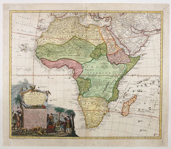 HOMANN HEIRS. / HAAS, J.M., Africa Secundum legitimas Projectionis Stereographicae regul. . ., antique map, old maps
