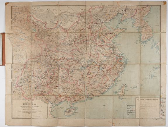 BRETSCHNEIDER, E., Map of China and the surrounding regions / compiled from the latest information by E. Bretschneider to illustrate the author's, History of Botanical Discoveries in China. Second thoroughly revised Edition. 1900, antique map, old maps