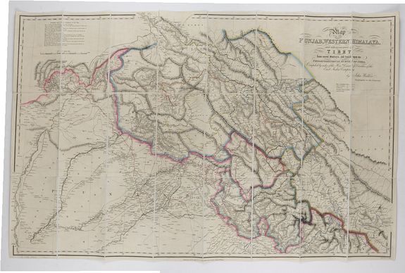 WALKER, J., Map of the Punjab: western Himalaya and adjoining parts of Tibet from recent Surveys, and based upon the Trigonometrical survey of India, . . ., antique map, old maps