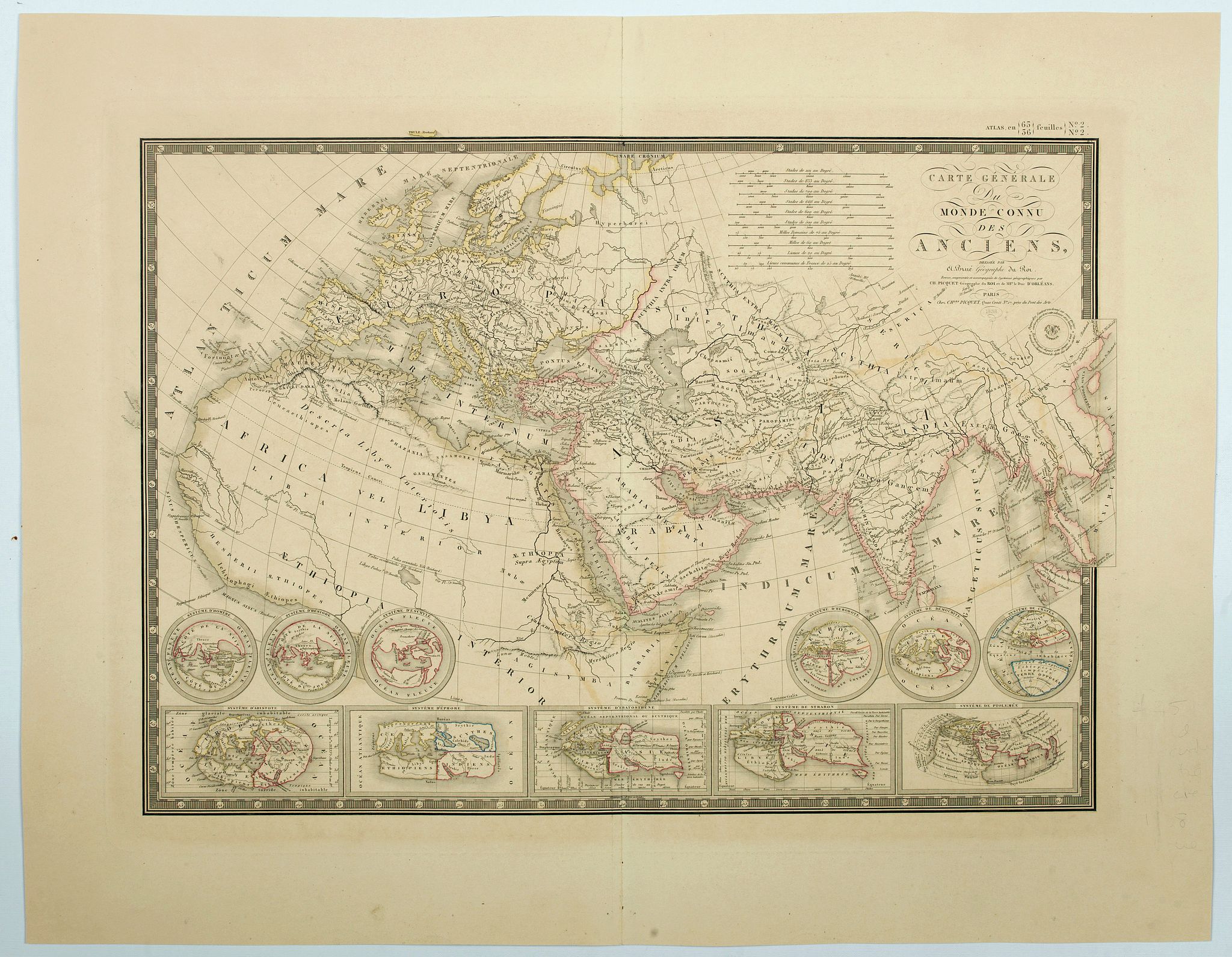 BRUE, A.H., Carte Generale du Monde Connu des Anciens. . ., antique map, old maps