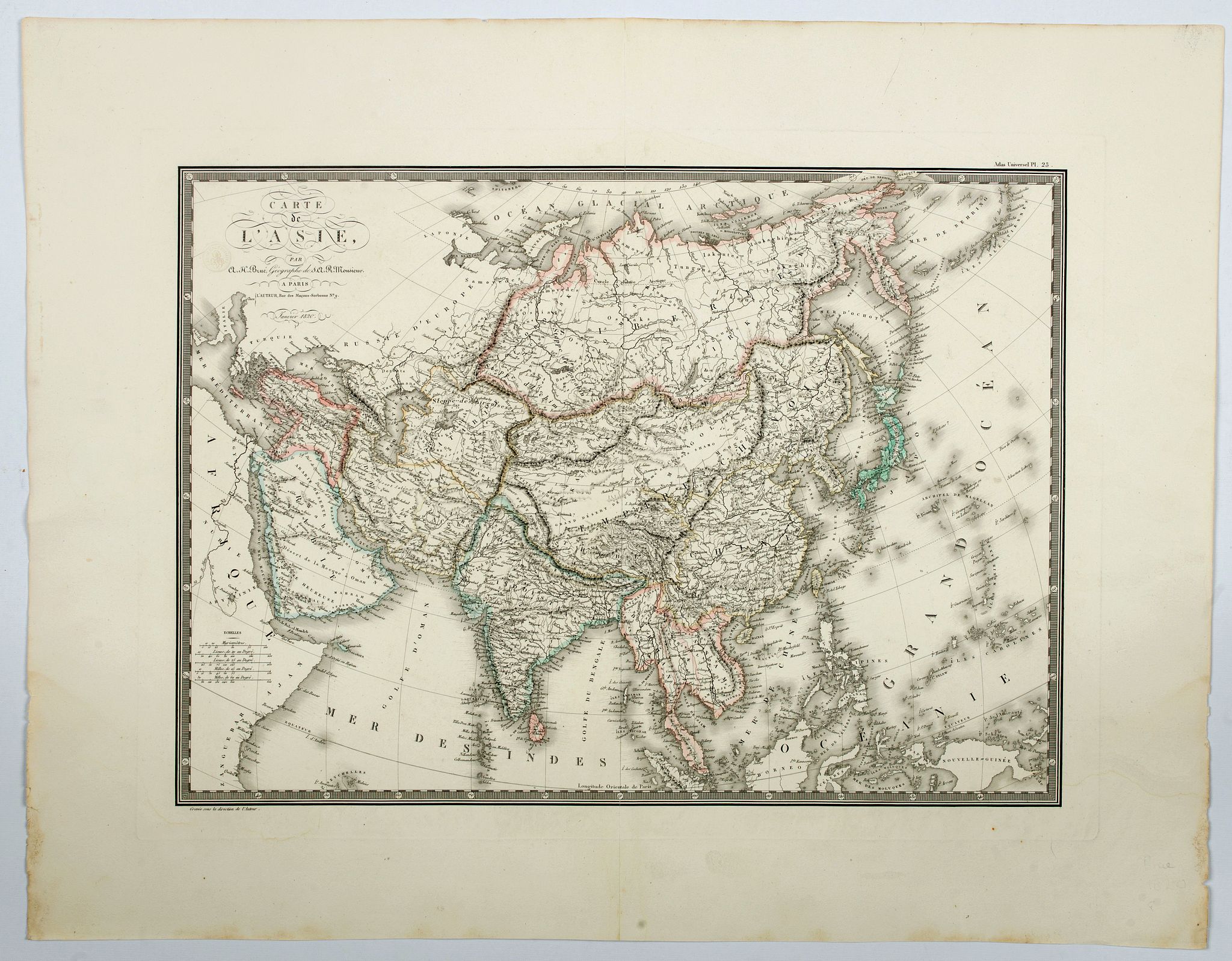 Brue, A.H., Carte de L'Asie., antique map, old maps