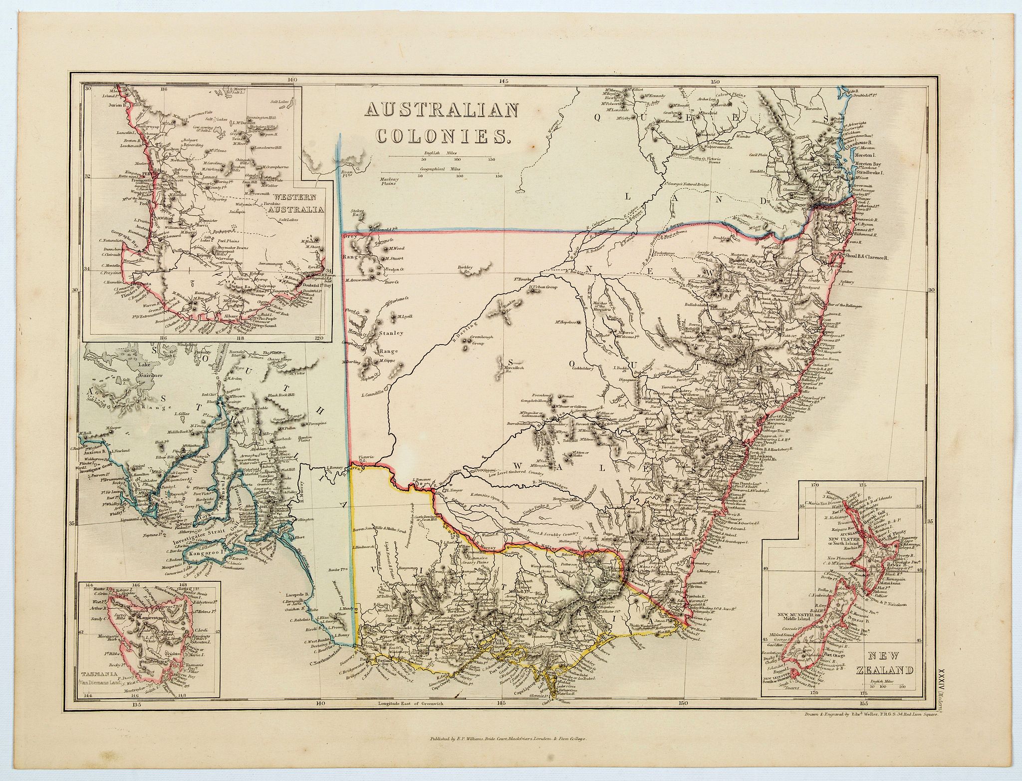 WILLIAMS, E.P., Australian Colonies., antique map, old maps