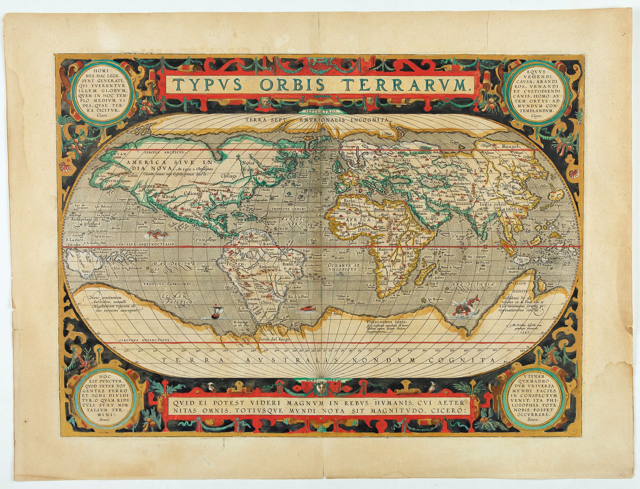 ORTELIUS, A., Typus Orbis Terrarum., antique map, old maps