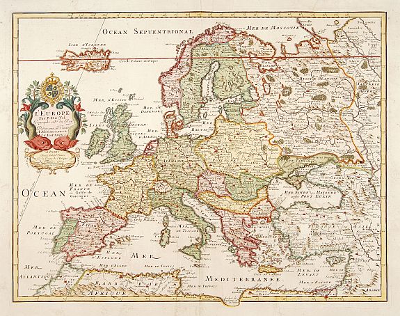 DUVAL, P., L'Europe? Dediée par sa veuve A Monseigneur Le Dauphin., antique map, old maps
