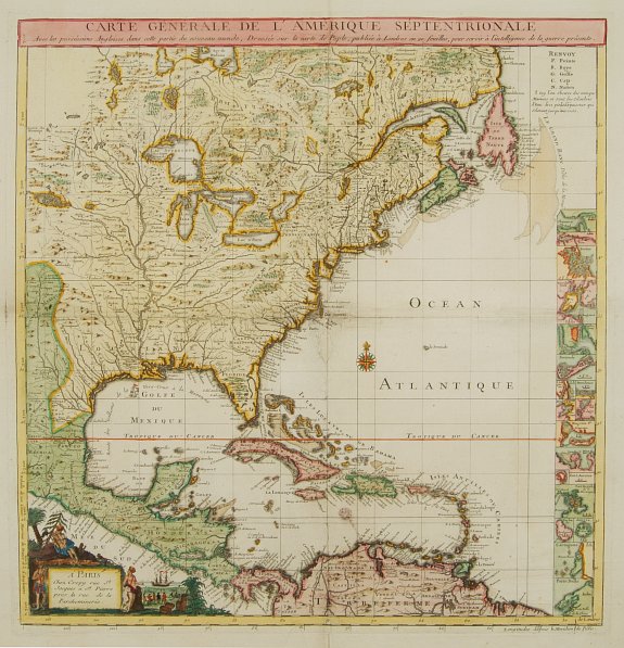 POPPLE / CREPY., Carte Générale de l' Amérique Séptentrionale .., antique map, old maps
