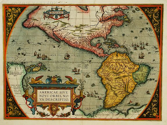 ORTELIUS,A., Americae Sive Novi Orbis, Nova Descriptio., antique map, old maps