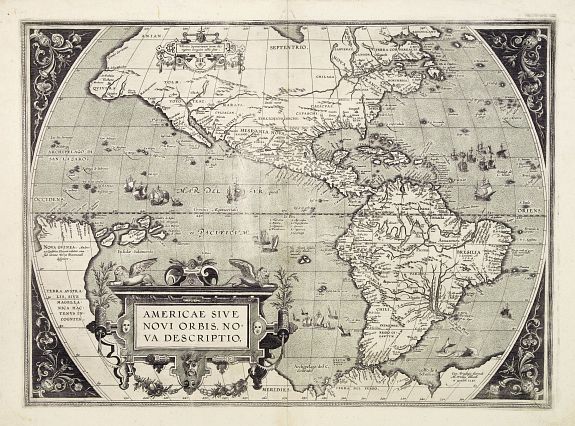 ORTELIUS, A., Americae Sive Novi Orbis, Nova Descriptio., antique map, old maps
